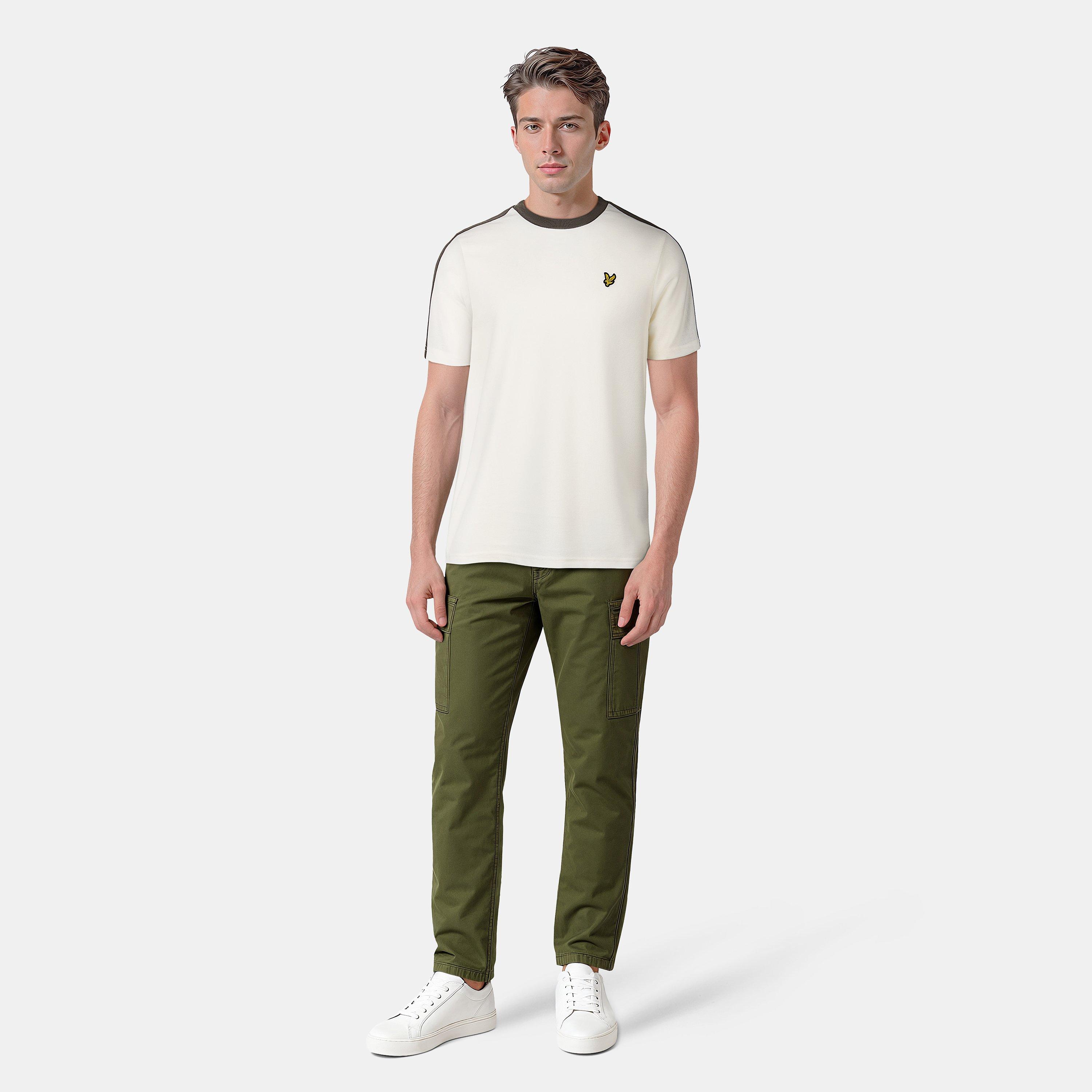  Natural - Lyle and Scott - Men's Regular Fit Contrast T-Shirt - 6