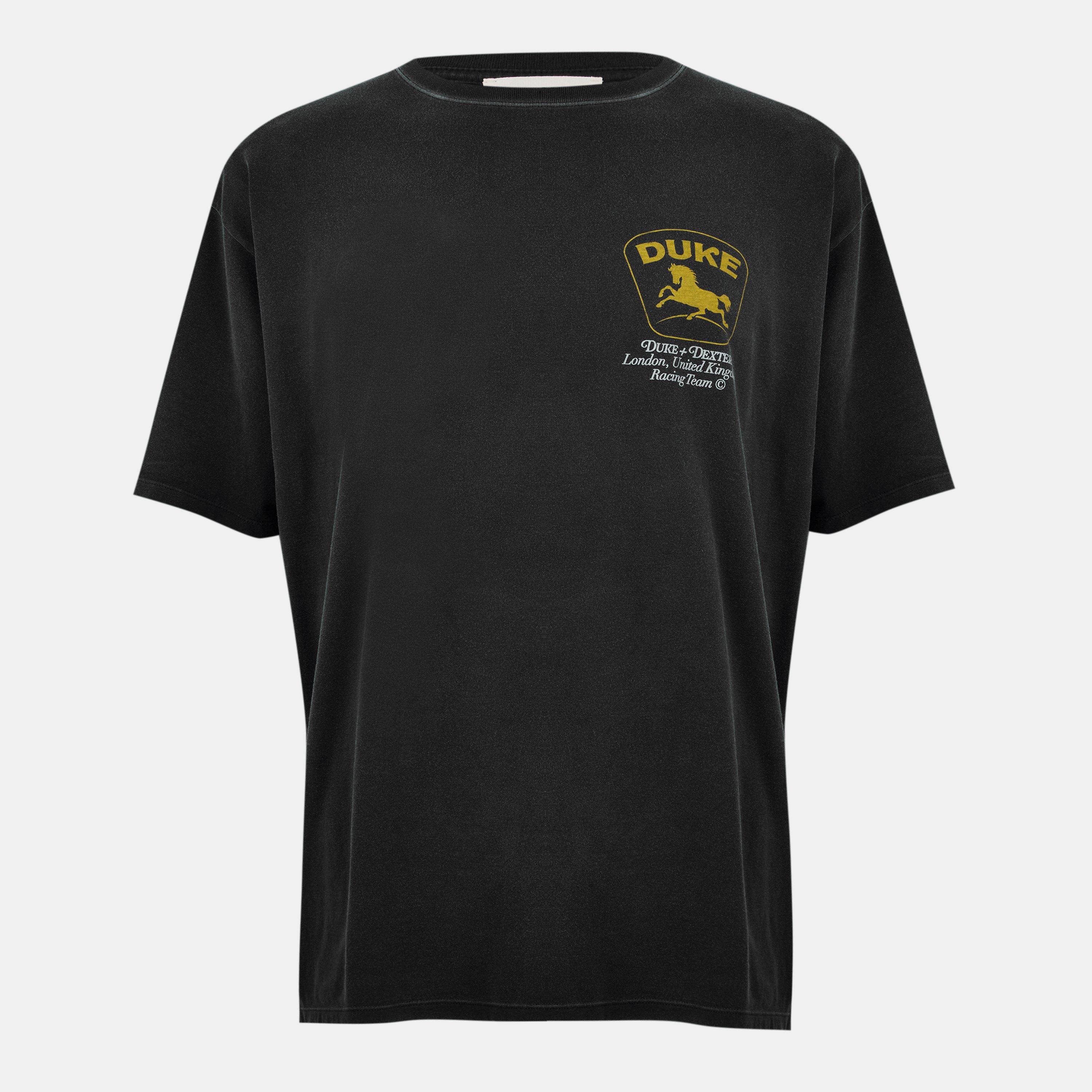 Duke and Dexter Men's Oversized T-Shirt - Black Yellow - Small