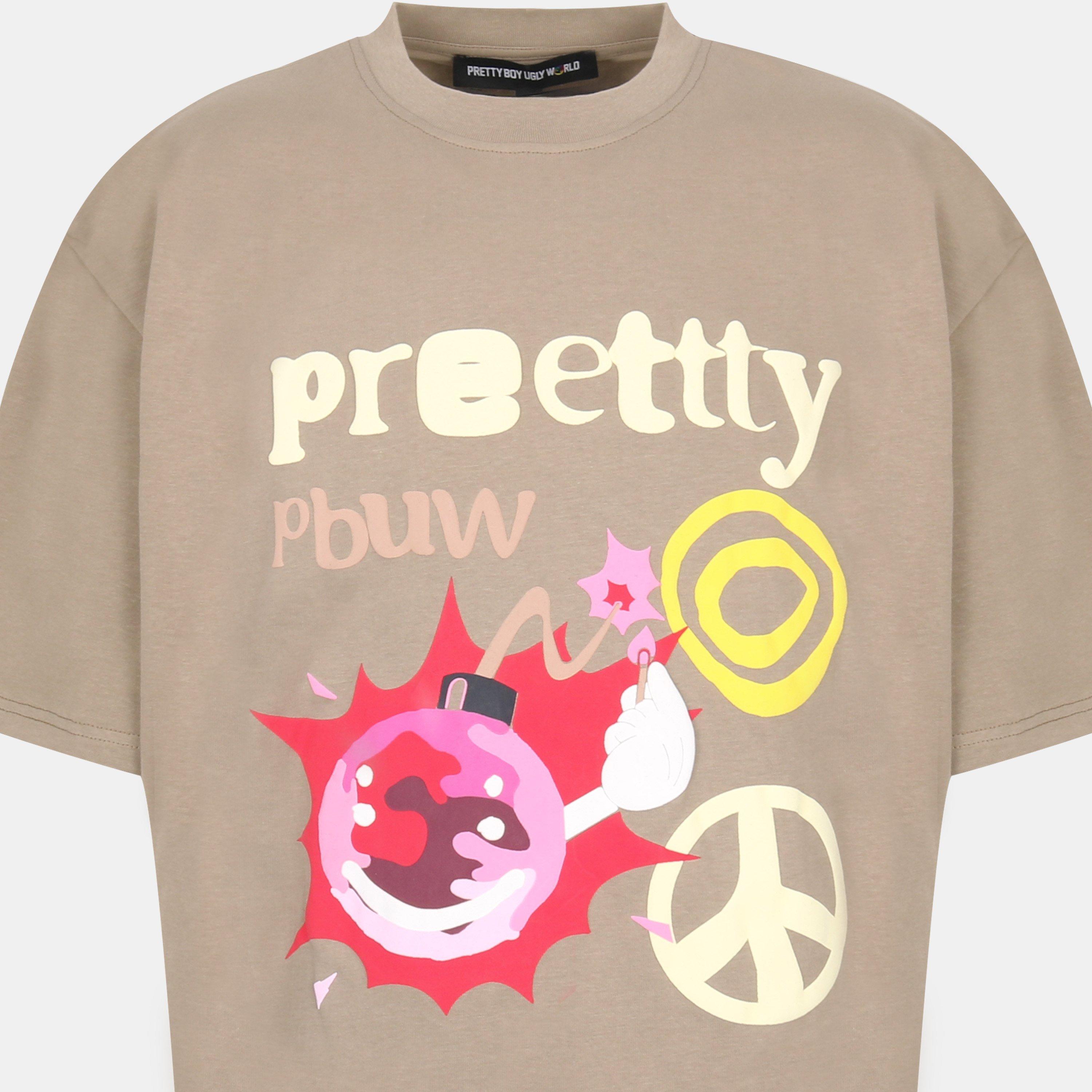 Khaki/Multi - Pretty Boy Ugly World - Men's PBUW Peace Regular Fit T-Shirt - 3