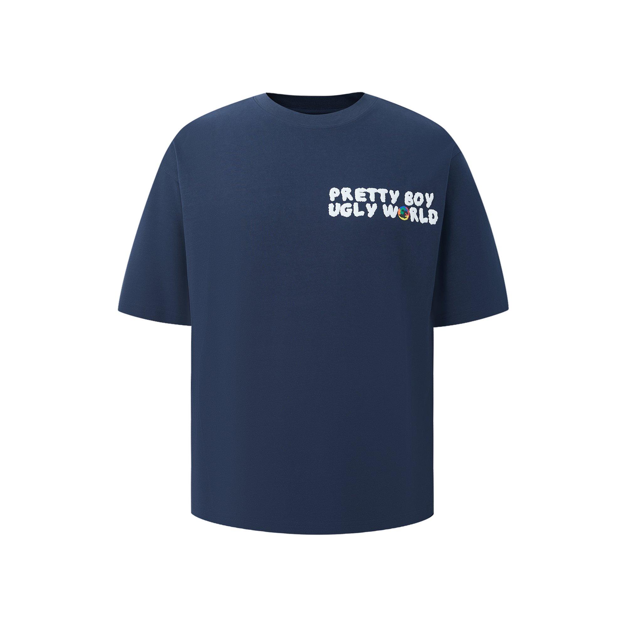 Navy - Pretty Boy Ugly World - The Pretty Boy Ugly World Regular Fit T-Shirt Mens - 1