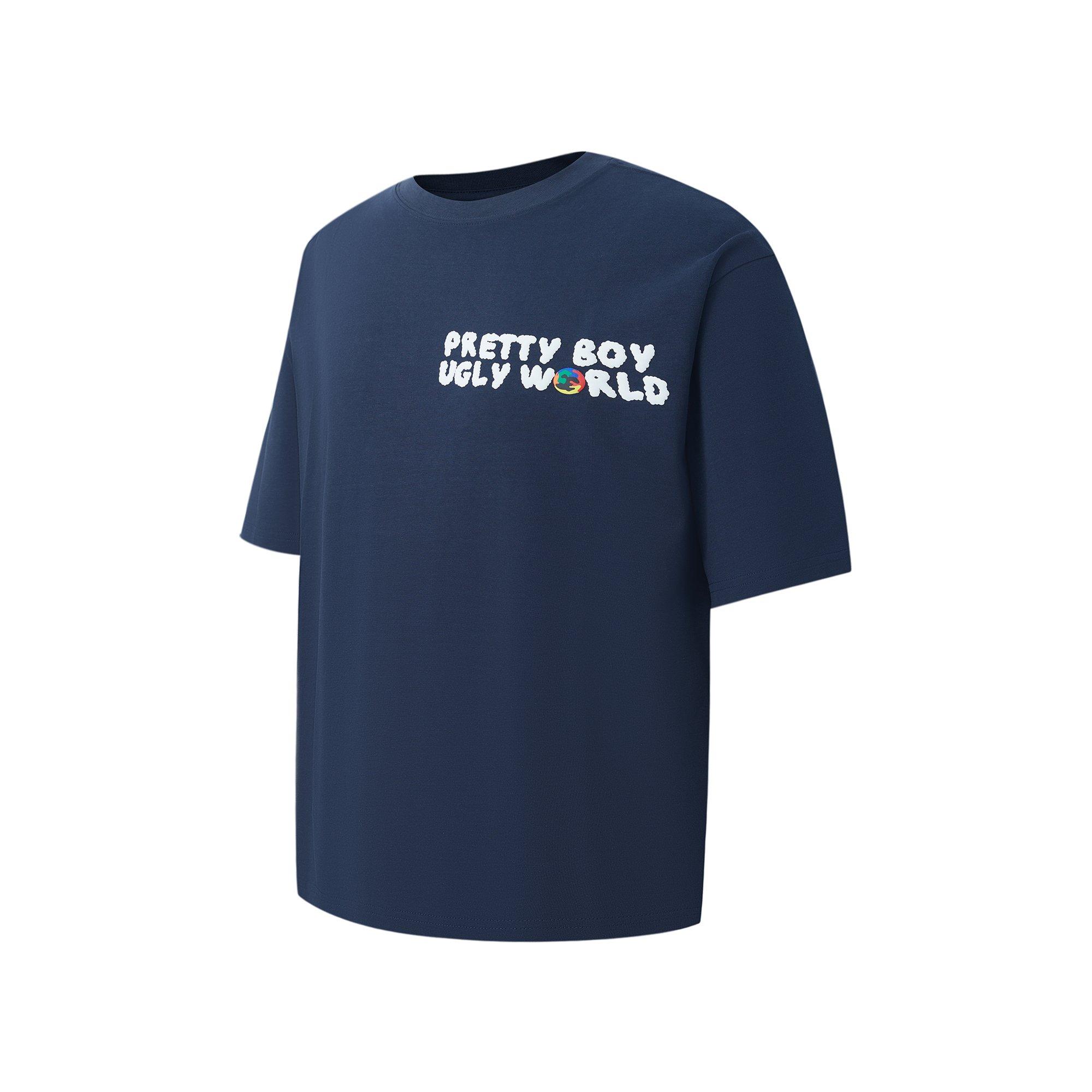 Navy - Pretty Boy Ugly World - The Pretty Boy Ugly World Regular Fit T-Shirt Mens - 2