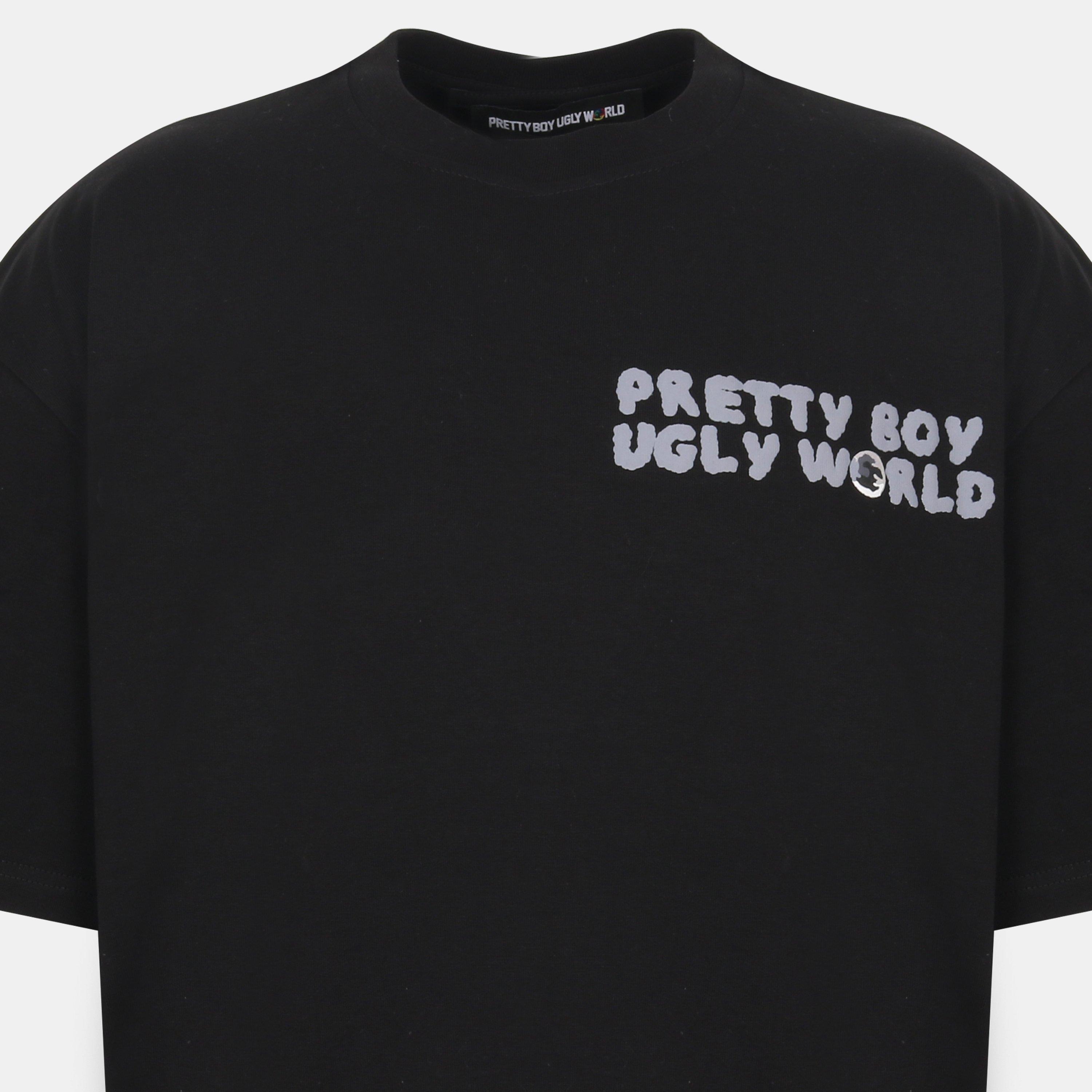 Black/Grey - Pretty Boy Ugly World - The Pretty Boy Ugly World Regular Fit T-Shirt Mens - 3