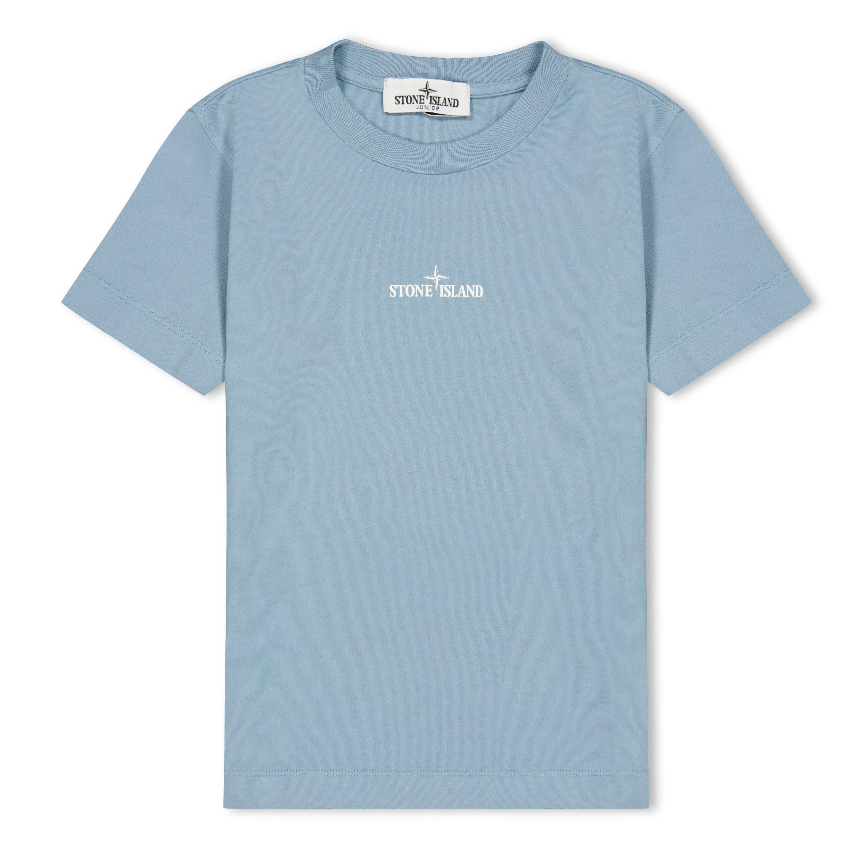 Stone Island Stone Embroid Tee Jn61 - Dust Blue V004A - 14 Years
