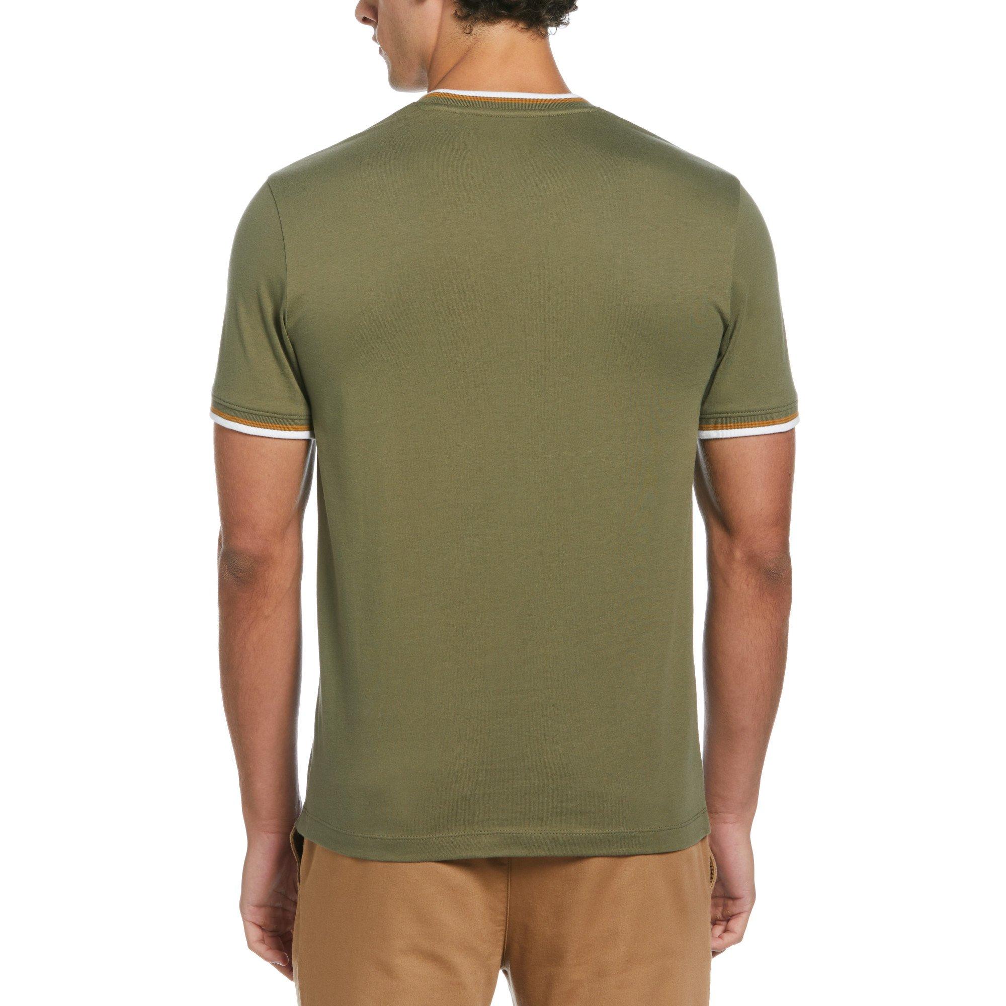 Dusty Olive - Original Penguin - Short-Sleeve Tipped Regular Fit T-Shirt - 2