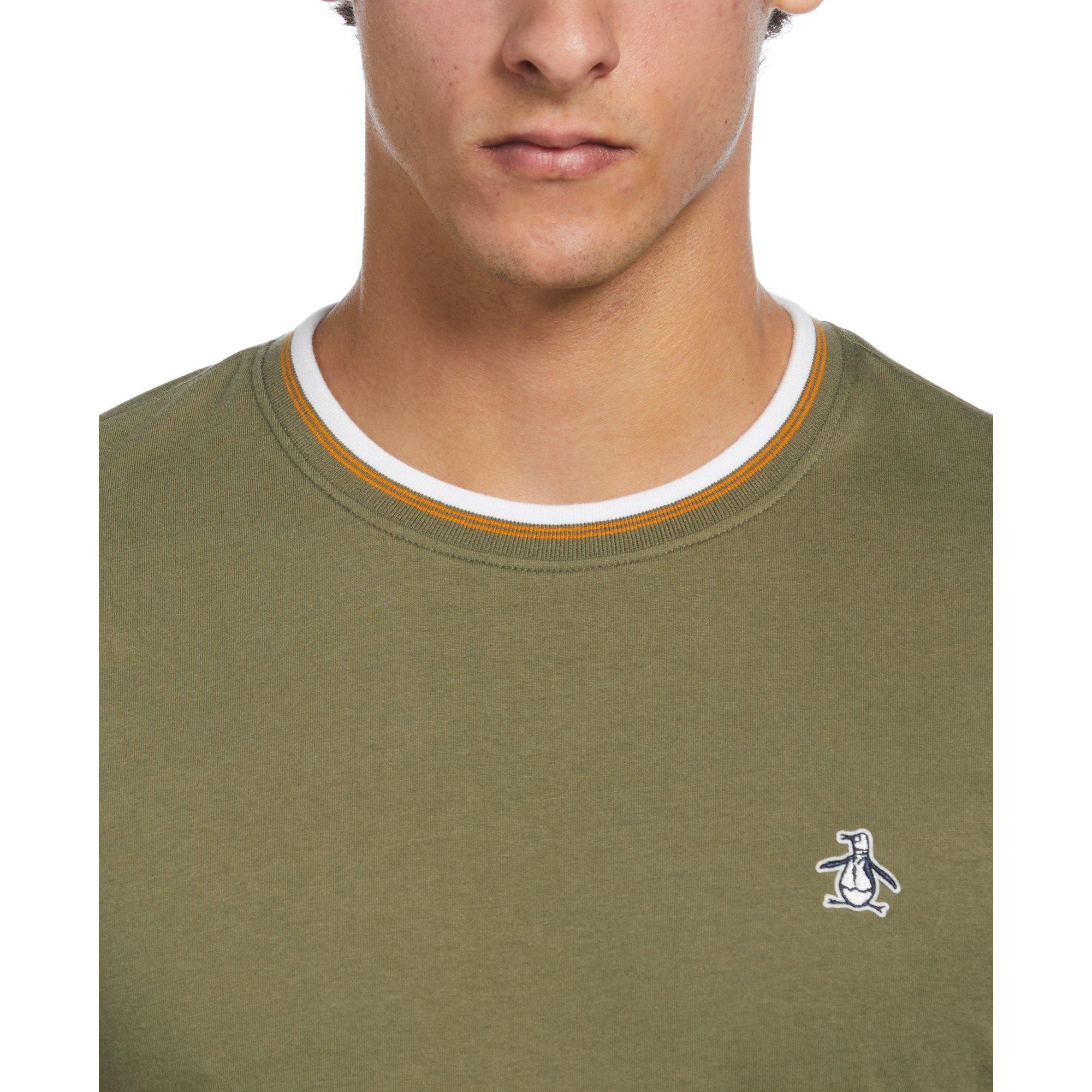 Dusty Olive - Original Penguin - Short-Sleeve Tipped Regular Fit T-Shirt - 3