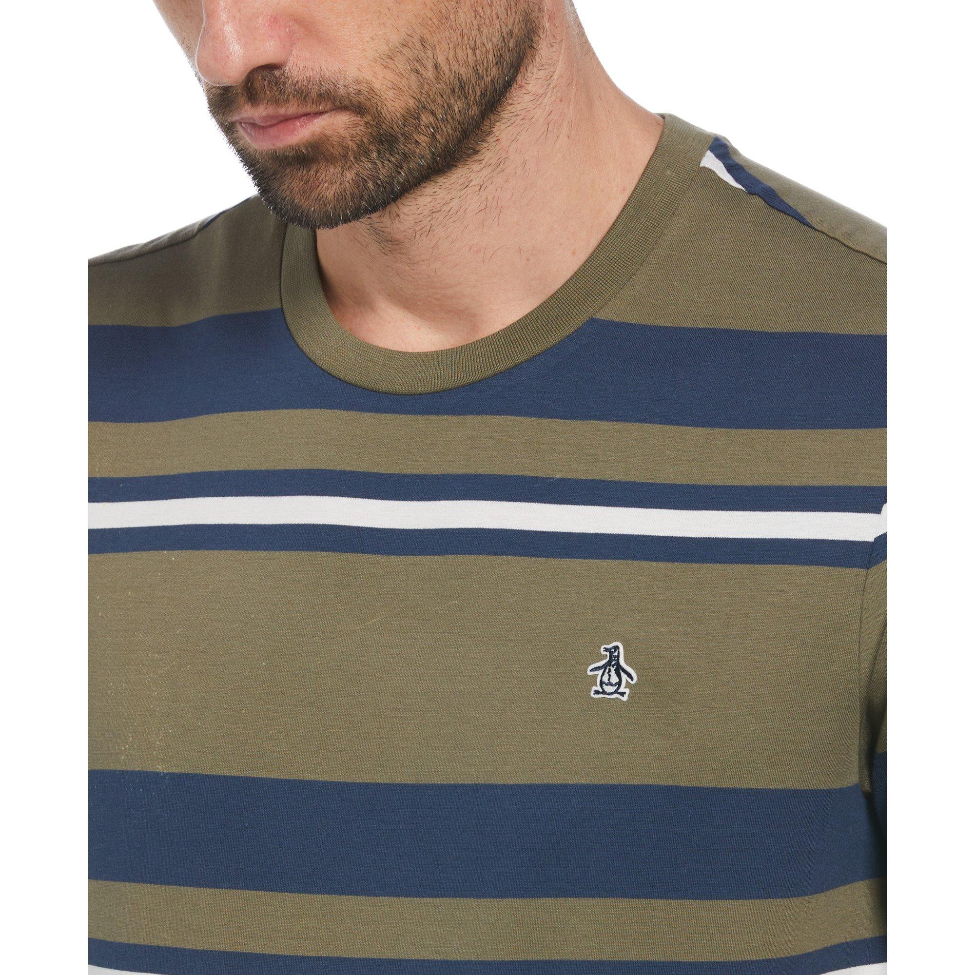 Støvet oliven - Original Penguin - Striped Slim Fit T-Shirt - 3