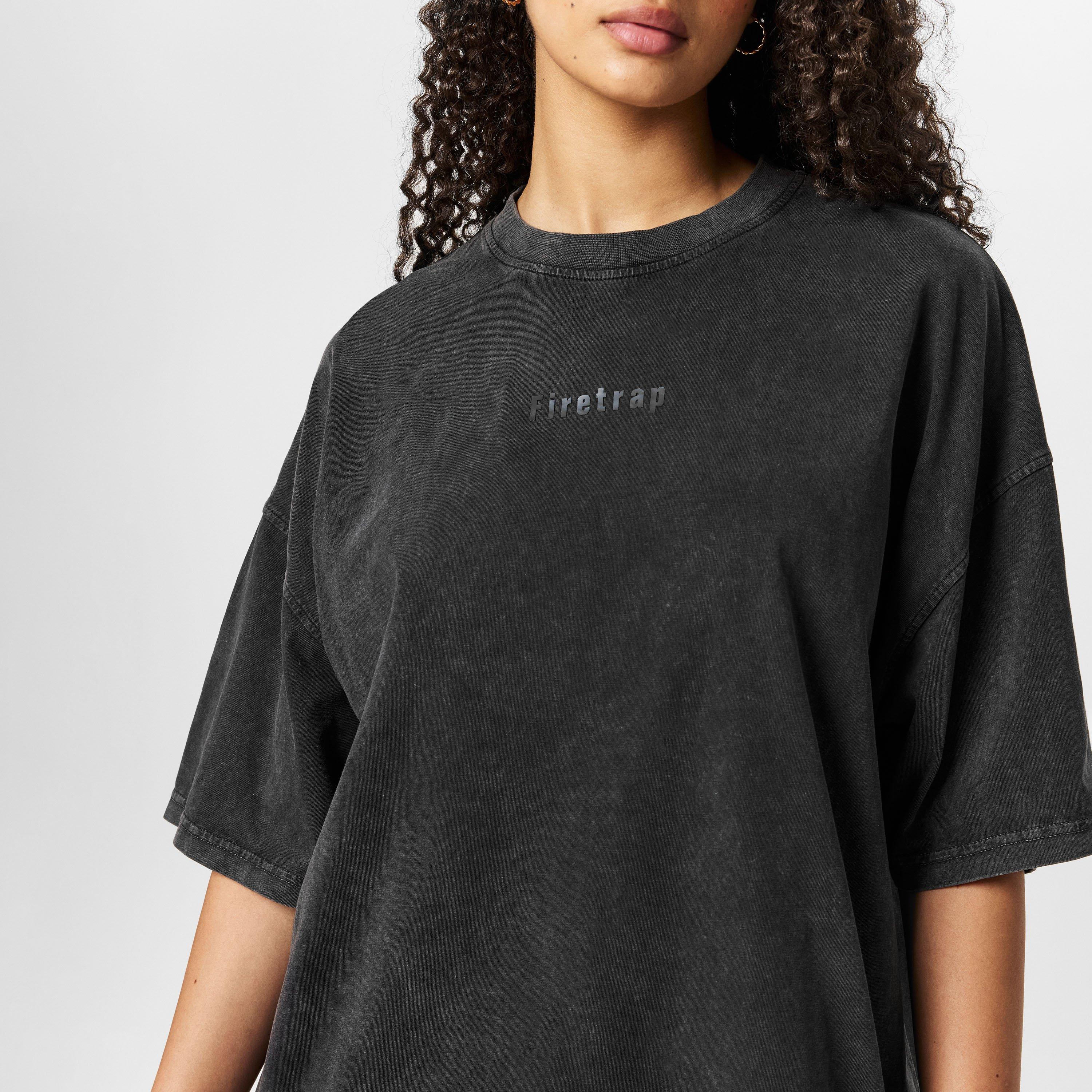 Charcoal - Firetrap - Wash Boxy T-Shirt - 3