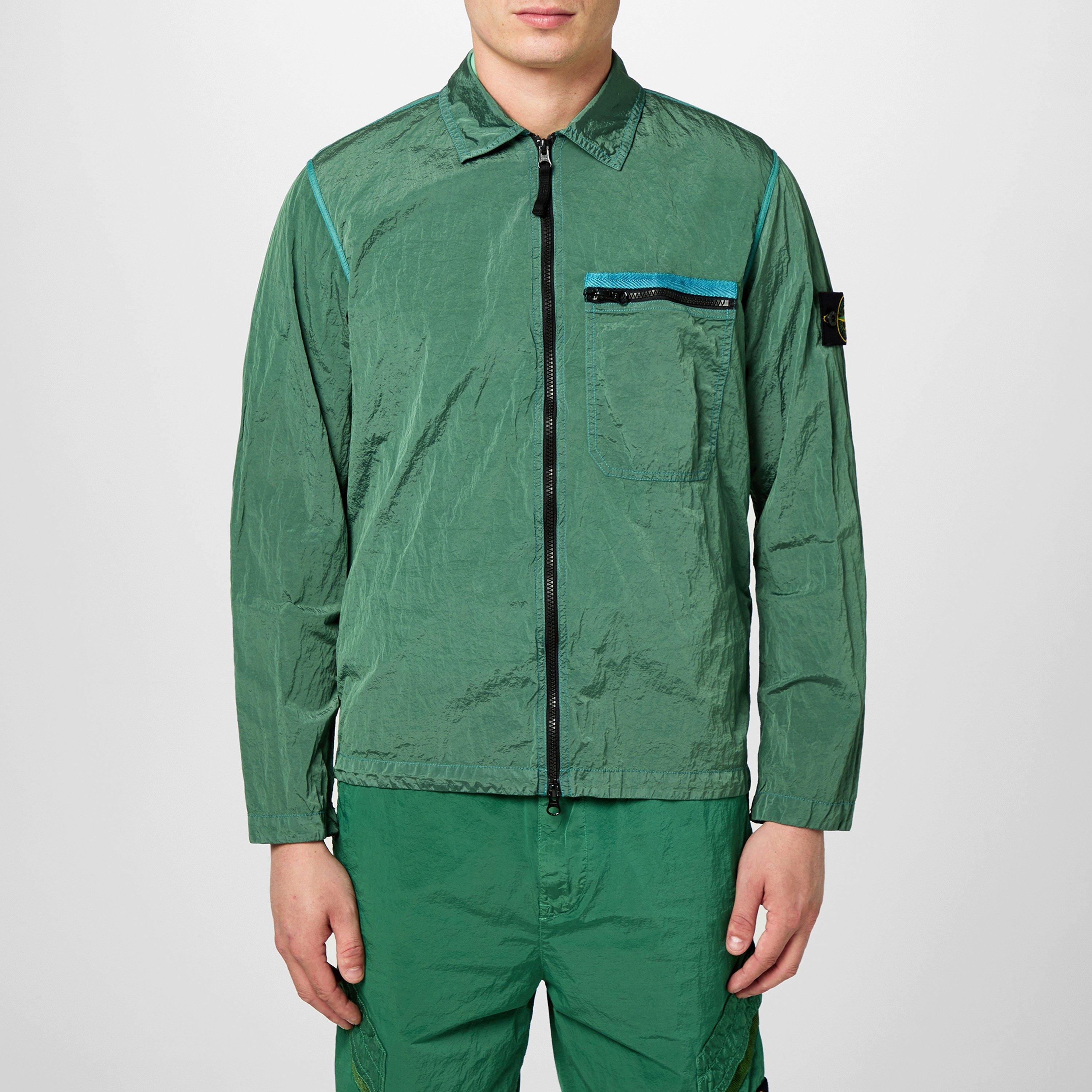 Stone island blue nylon metal overshirt online