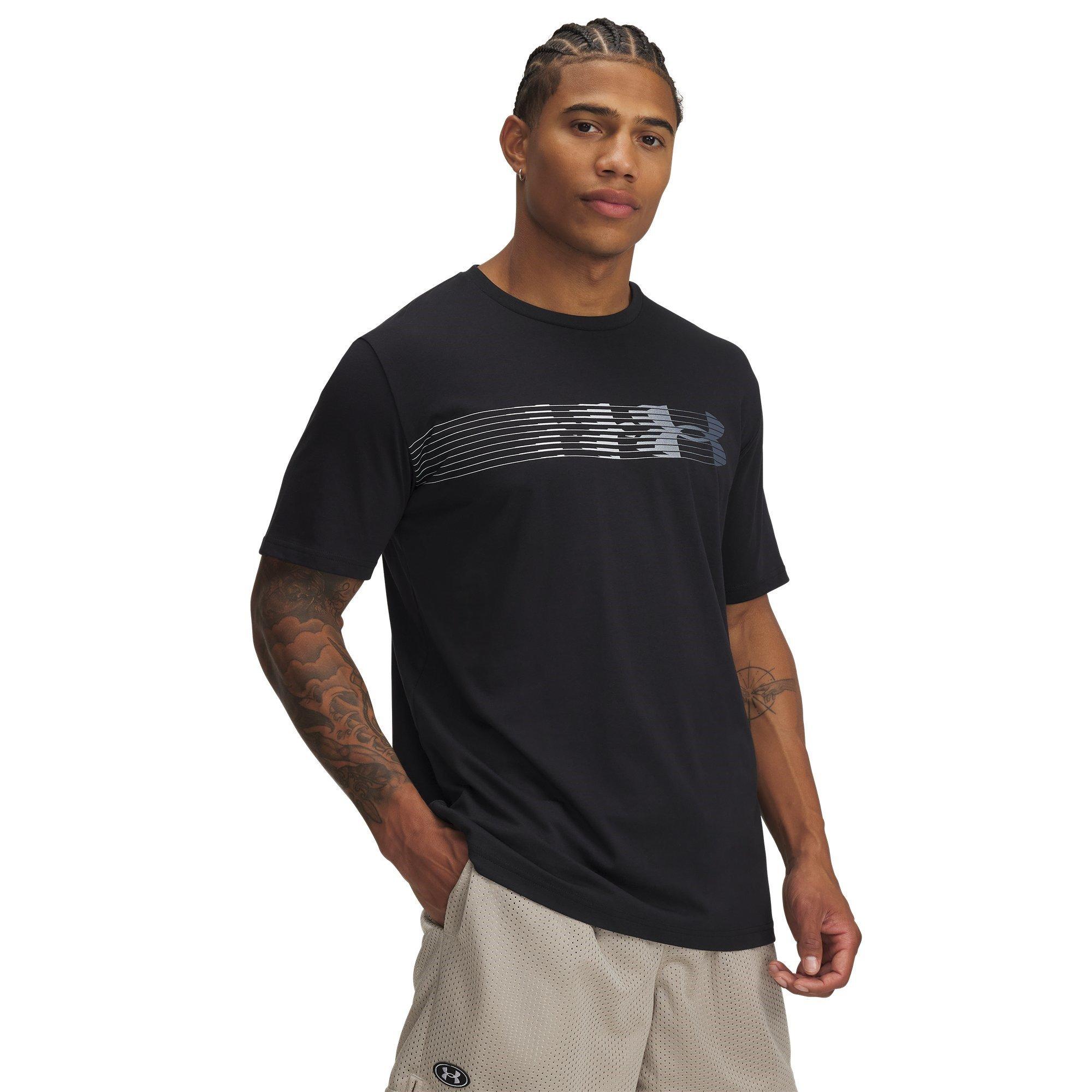 Blk/DownpourGry - Under Armour - Men's Regular Fit Fly Logo T-Shirt - 1