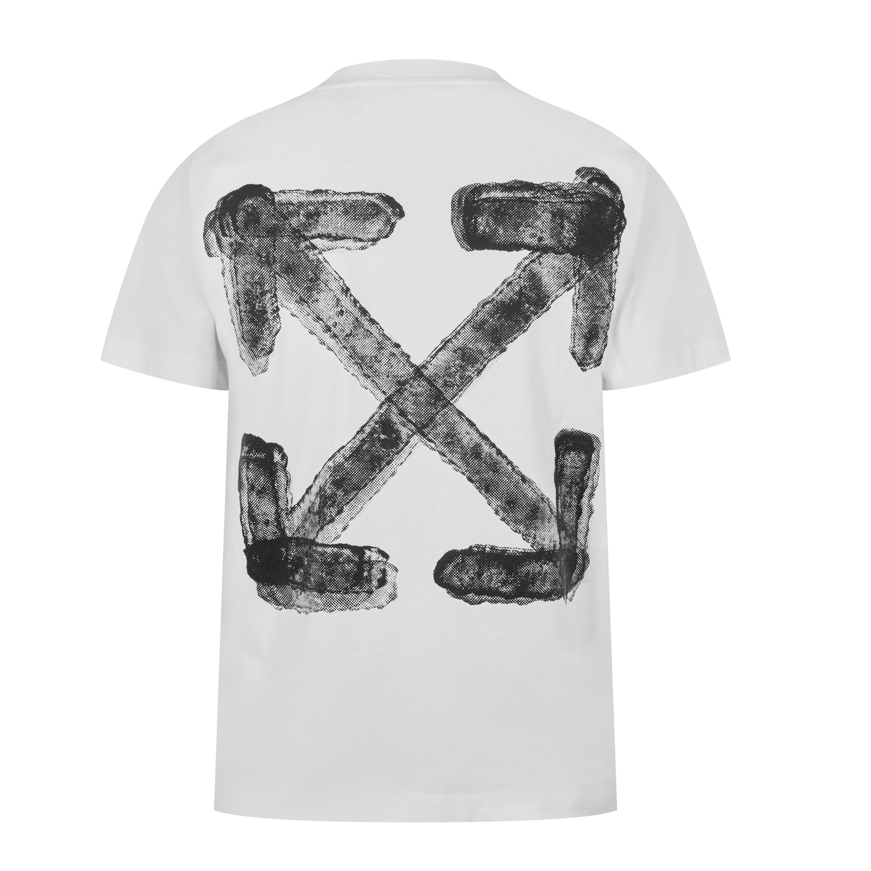 White/Black - Off White - Men's Spray Arrow T-Shirt, Distinctive Logo - 2