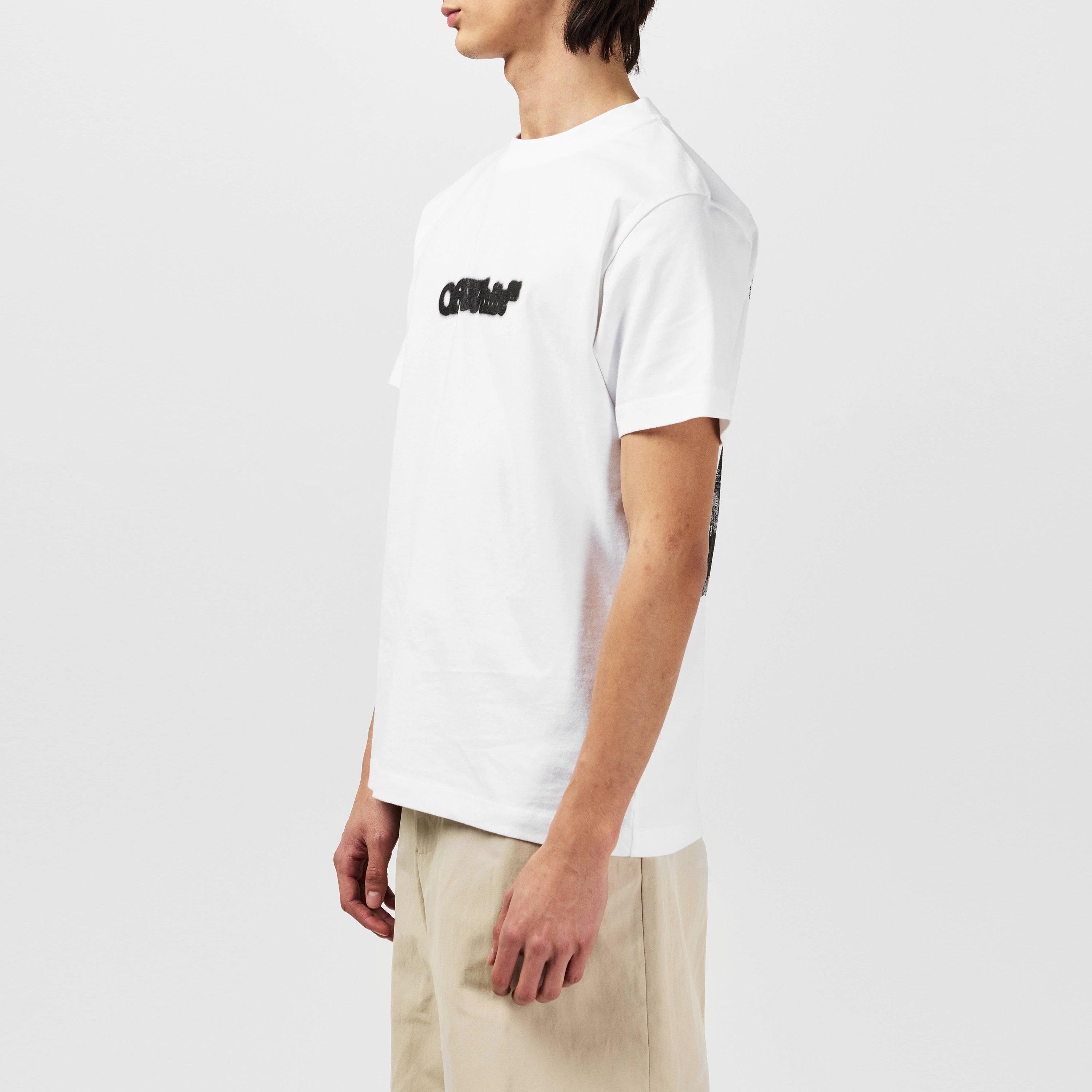 White/Black - Off White - Men's Spray Arrow T-Shirt, Distinctive Logo - 5
