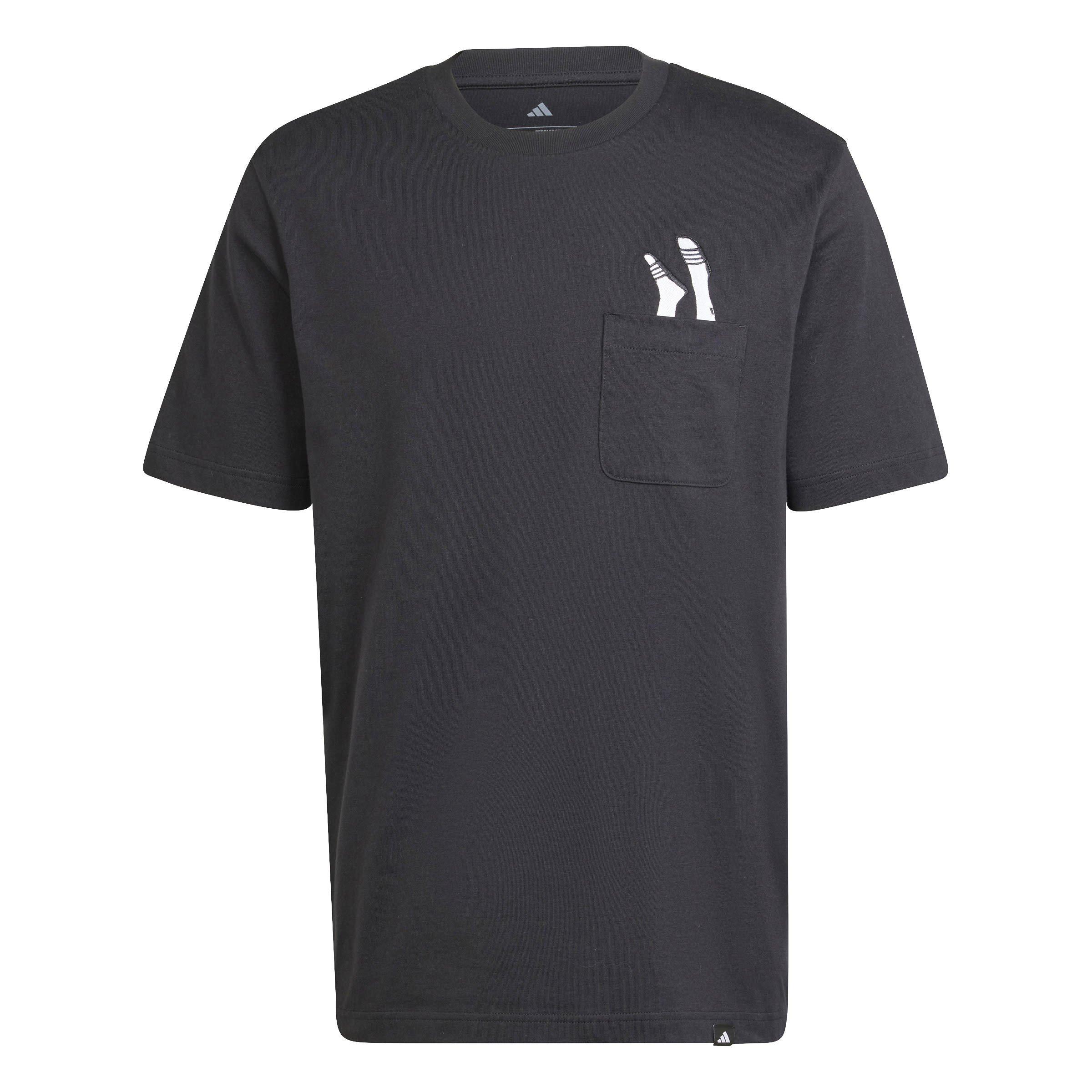 Black - adidas - Lounge Slides Graphic Pocket T-Shirt Adults - 1