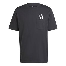 adidas Lounge Slides Graphic Pocket T Shirt Adults