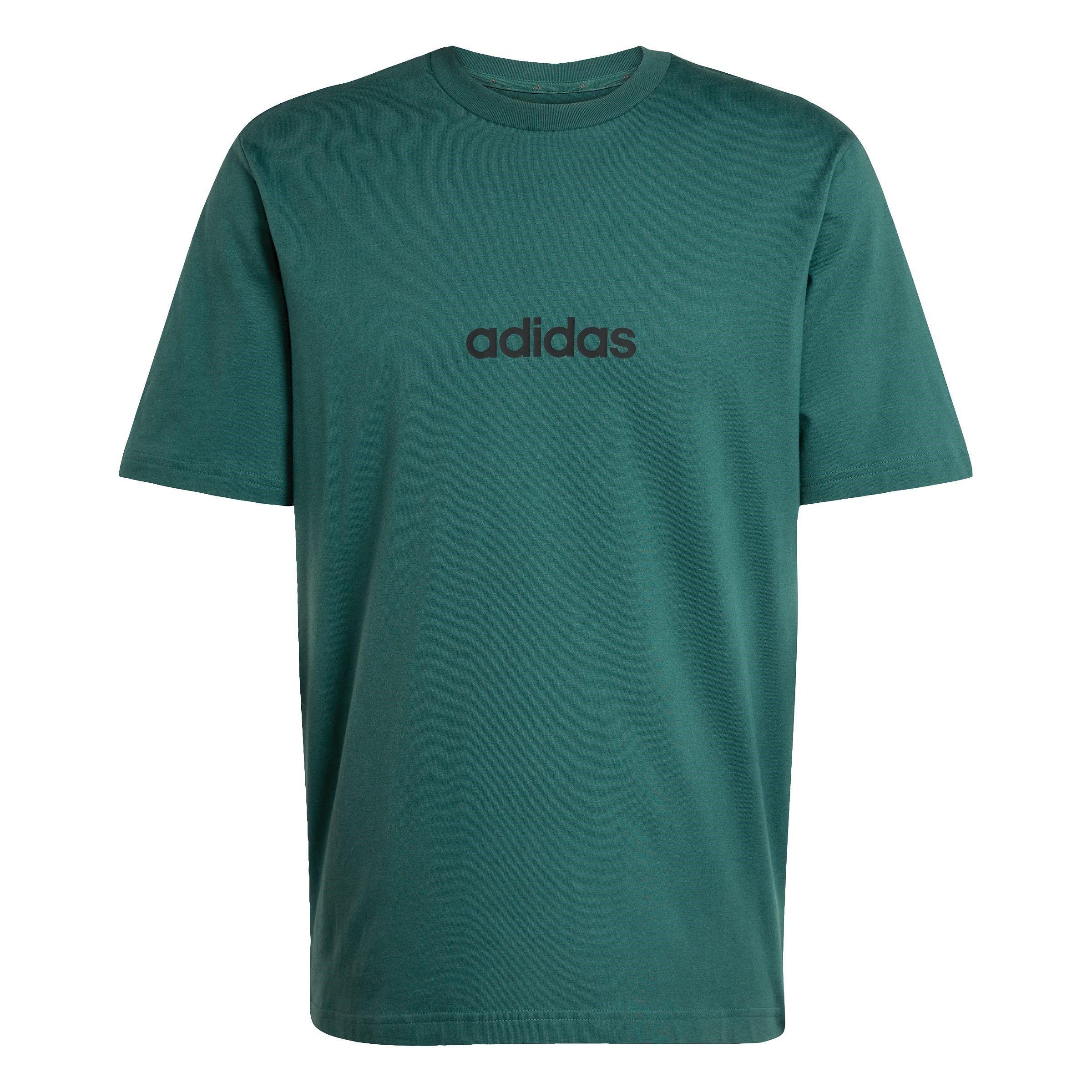 Green/Black - adidas - Essentials Linear Single Jersey T-shirt Adults - 1