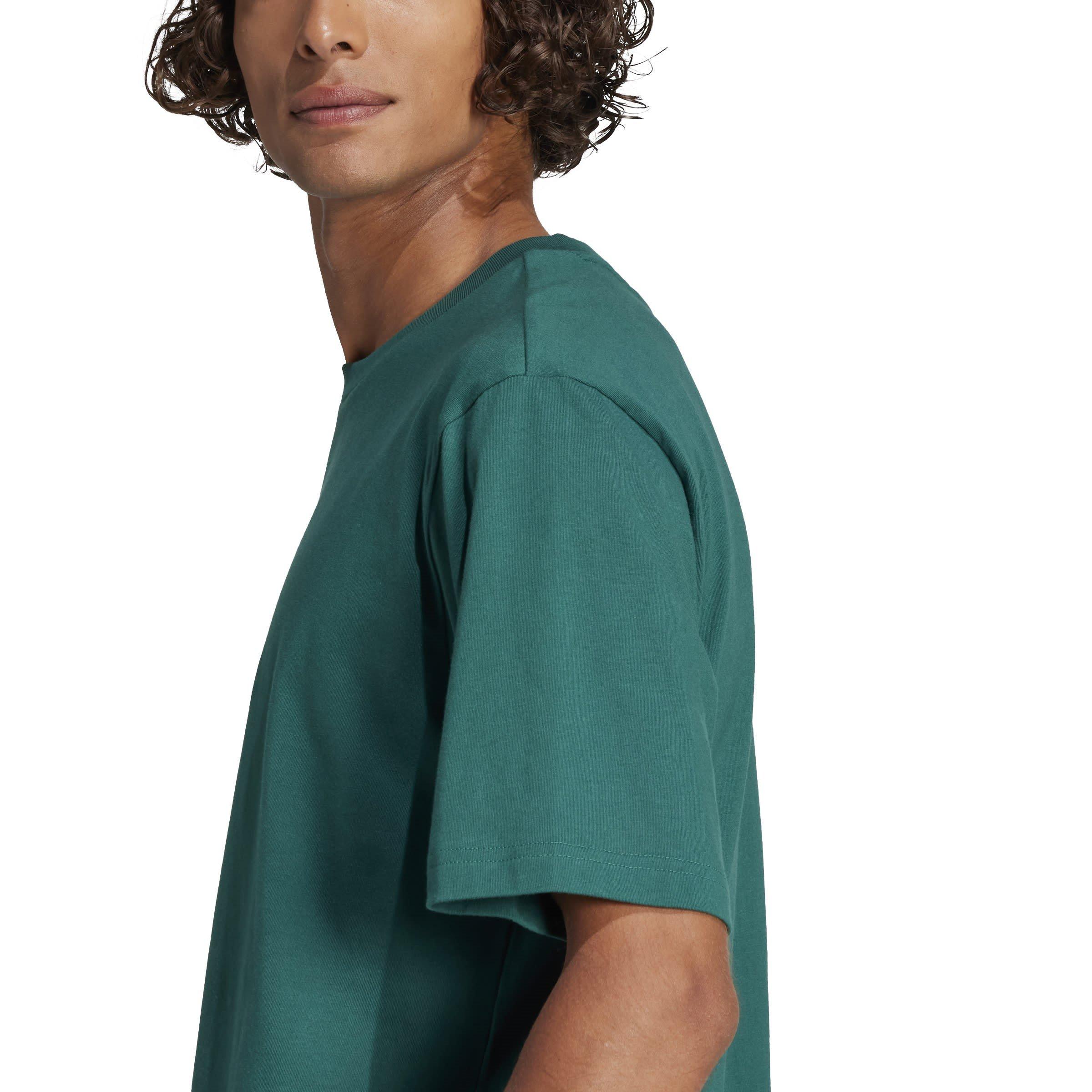 Green/Black - adidas - Essentials Linear Single Jersey T-shirt Adults - 6