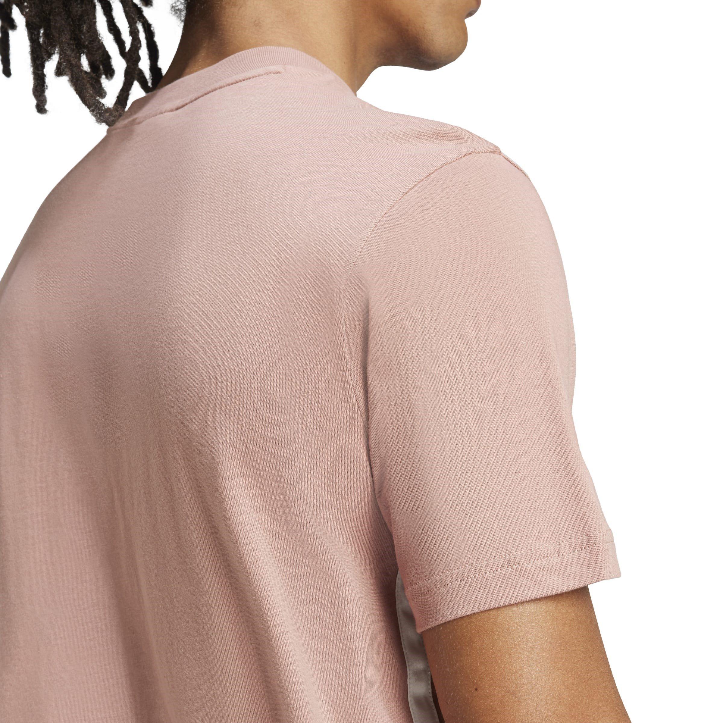 Warm Clay/White - adidas - Essential Three Stripes Single Jersey Tee Mens - 5