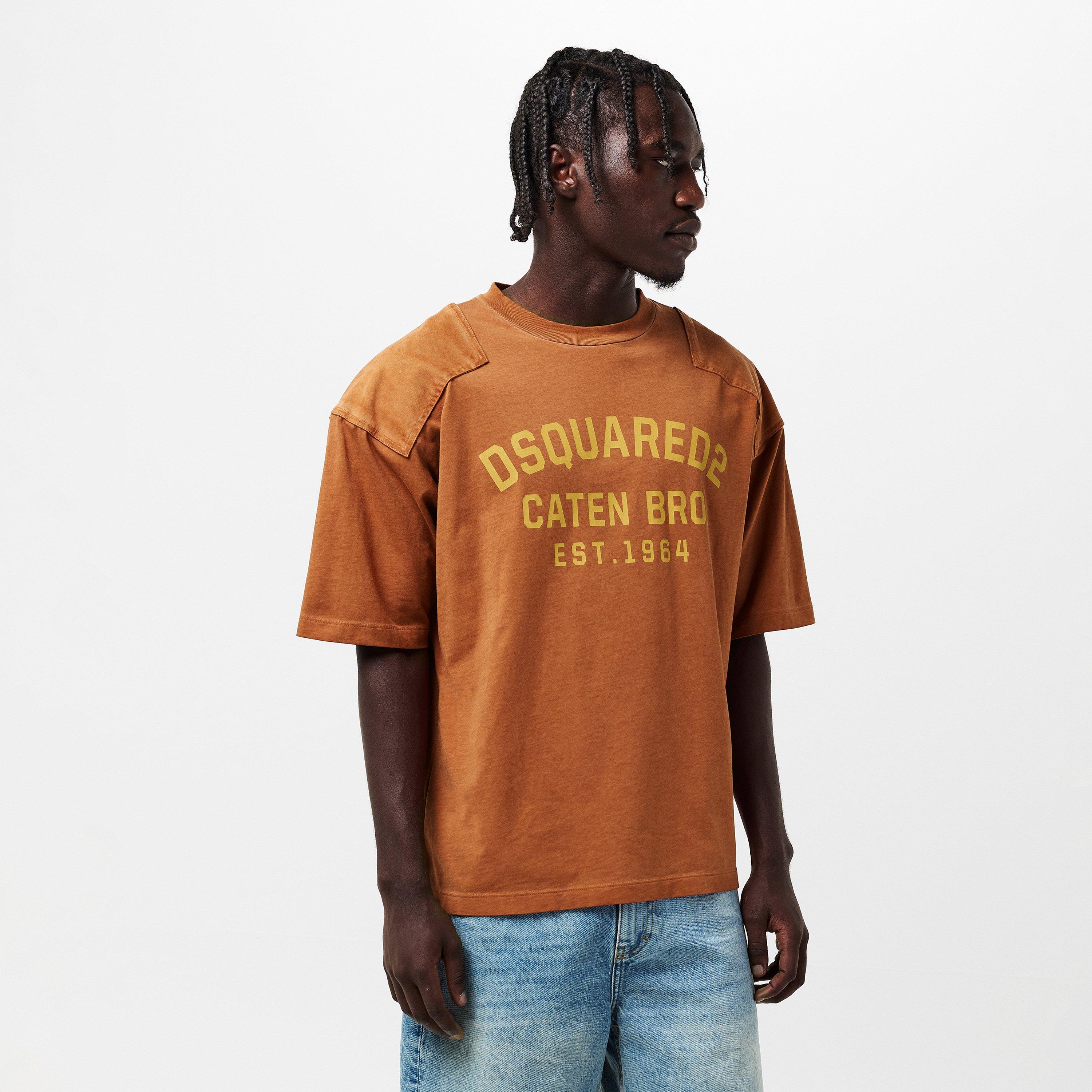 Rust - DSquared2 - Men's DSQ Caten Oversized T-Shirt - 3