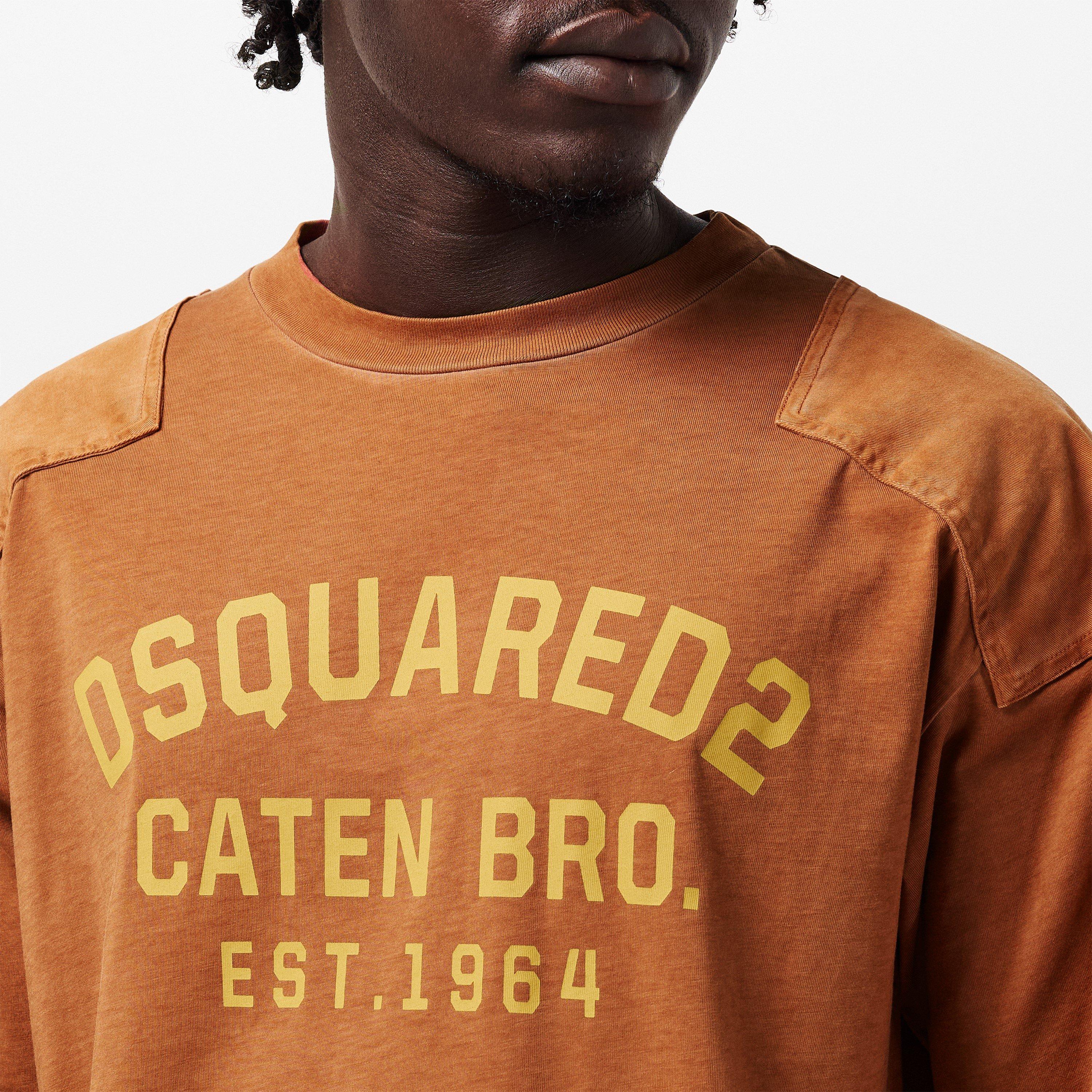 Rust - DSquared2 - Men's DSQ Caten Oversized T-Shirt - 5