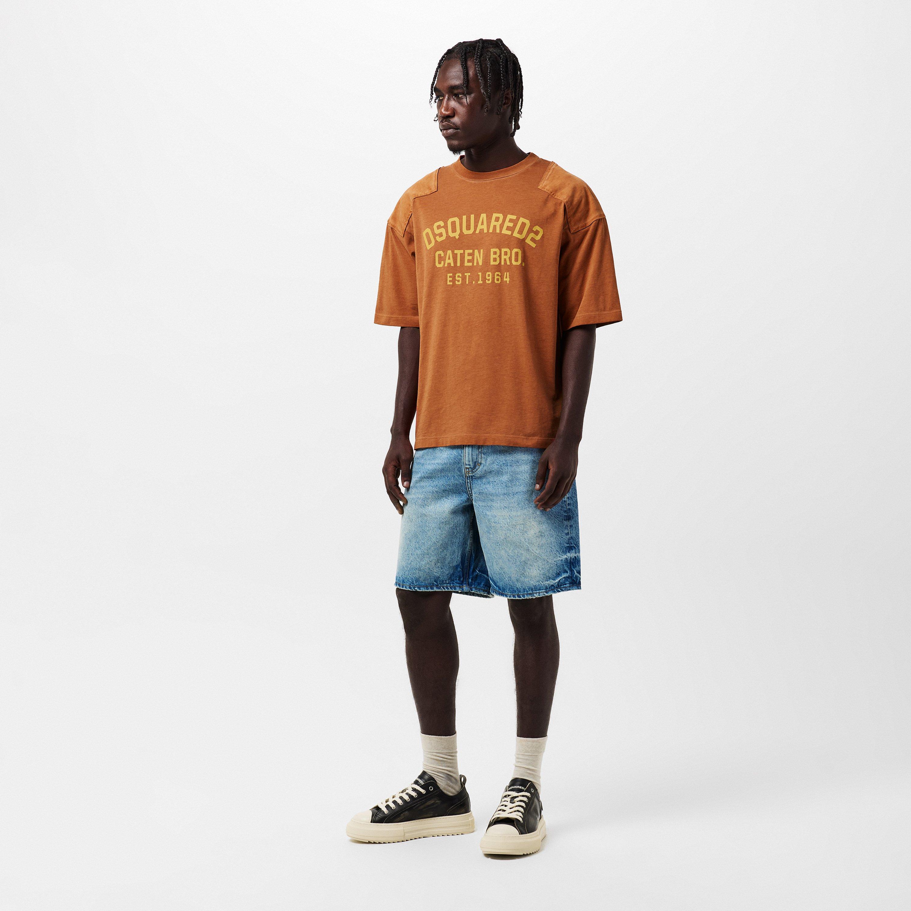 Rust - DSquared2 - Men's DSQ Caten Oversized T-Shirt - 6