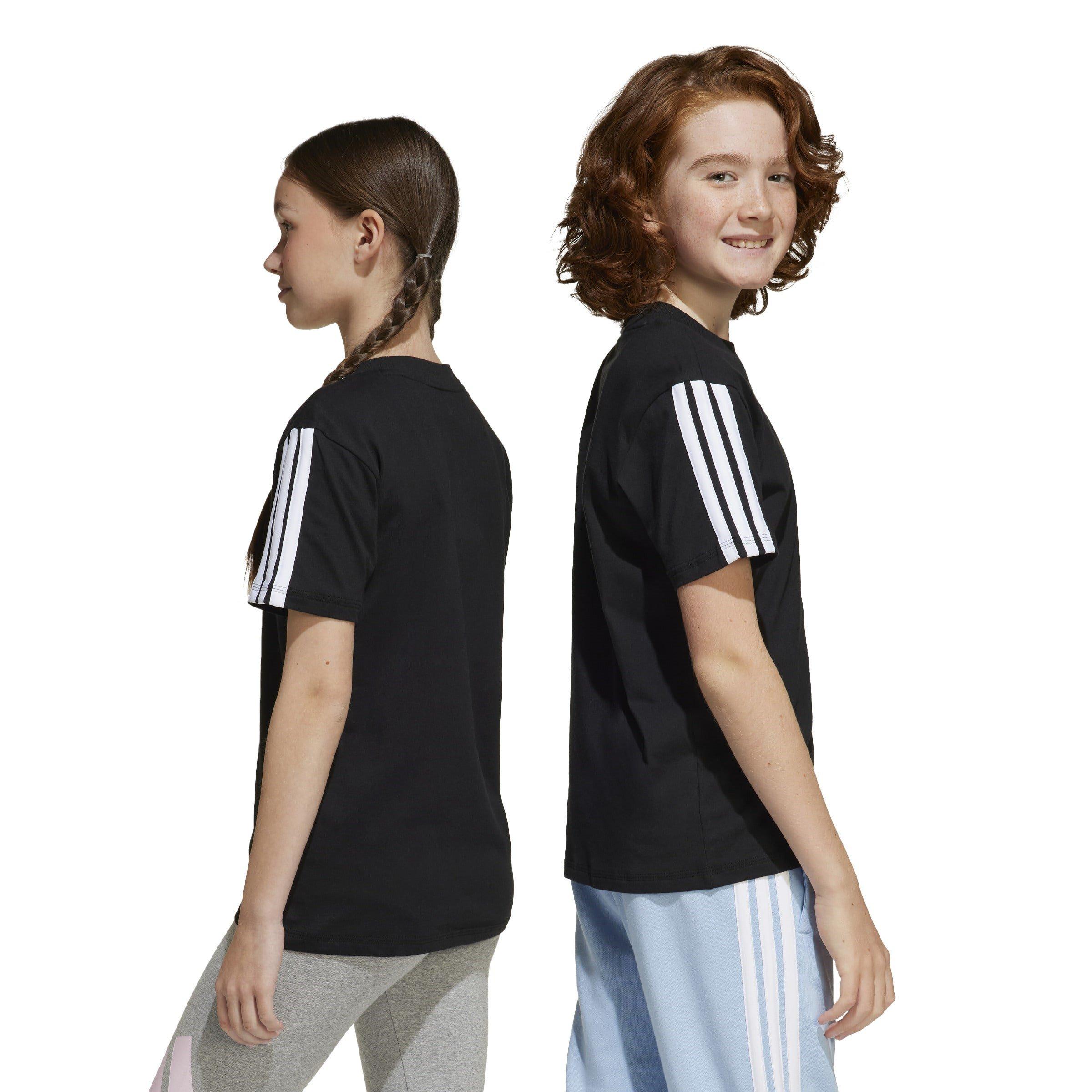 Black/White - adidas - 3 Stripe Essentials T-Shirt Childrens - 3
