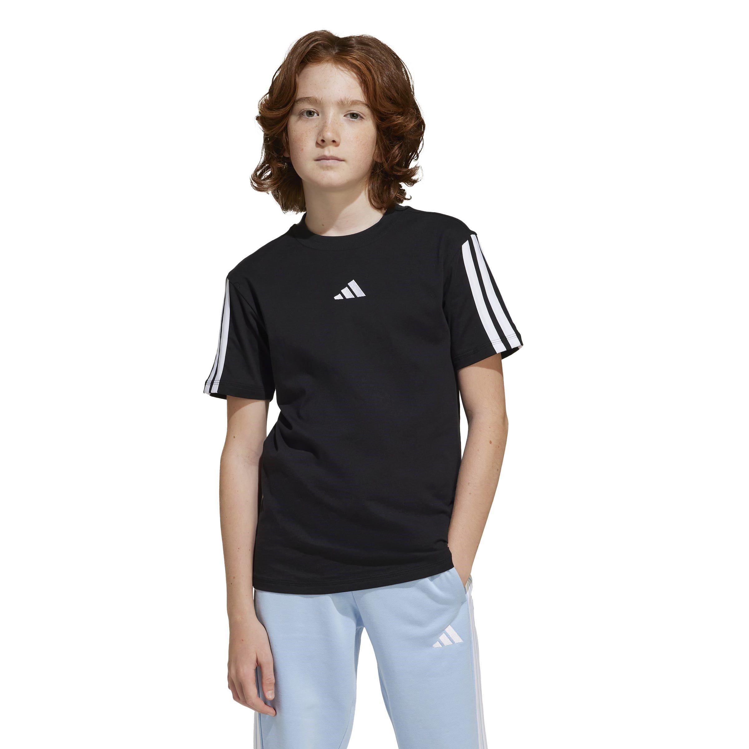 Black/White - adidas - 3 Stripe Essentials T-Shirt Childrens - 4