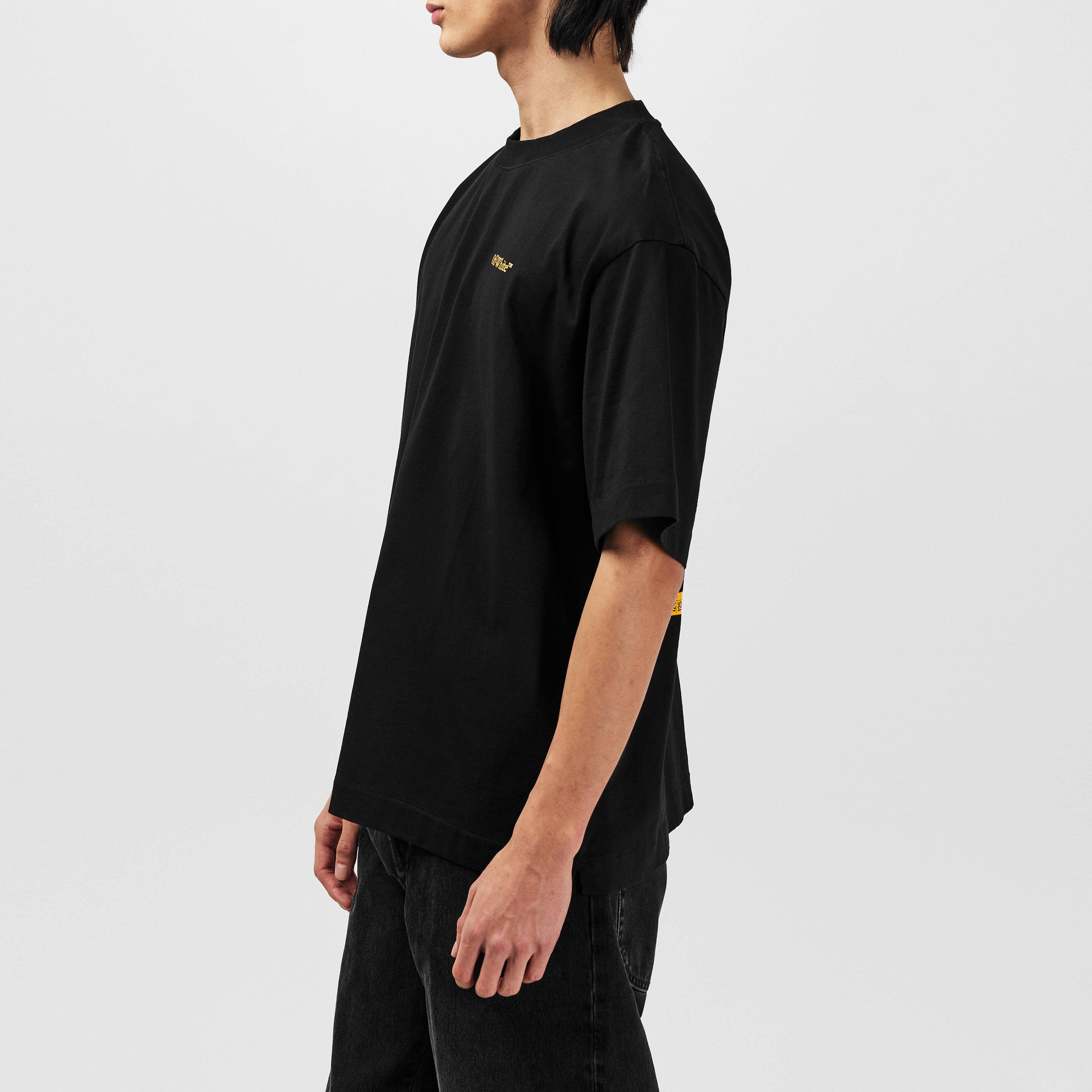 Black - Off White - Men's Tape Skate Cotton Short Sleeve Crew Neck T-Shirt - 5