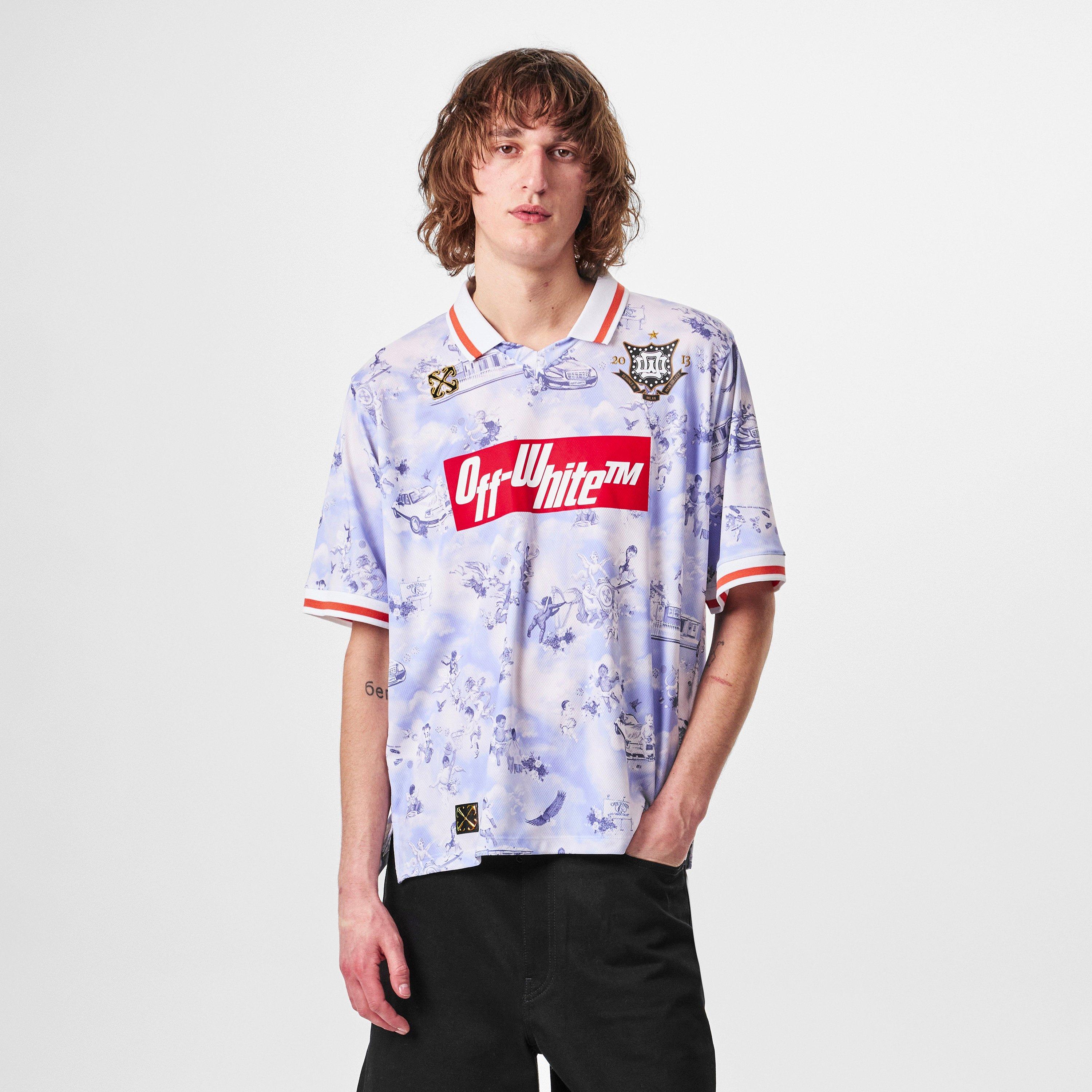 Pink - Off White - Men's Football Shirt with Logo - 3