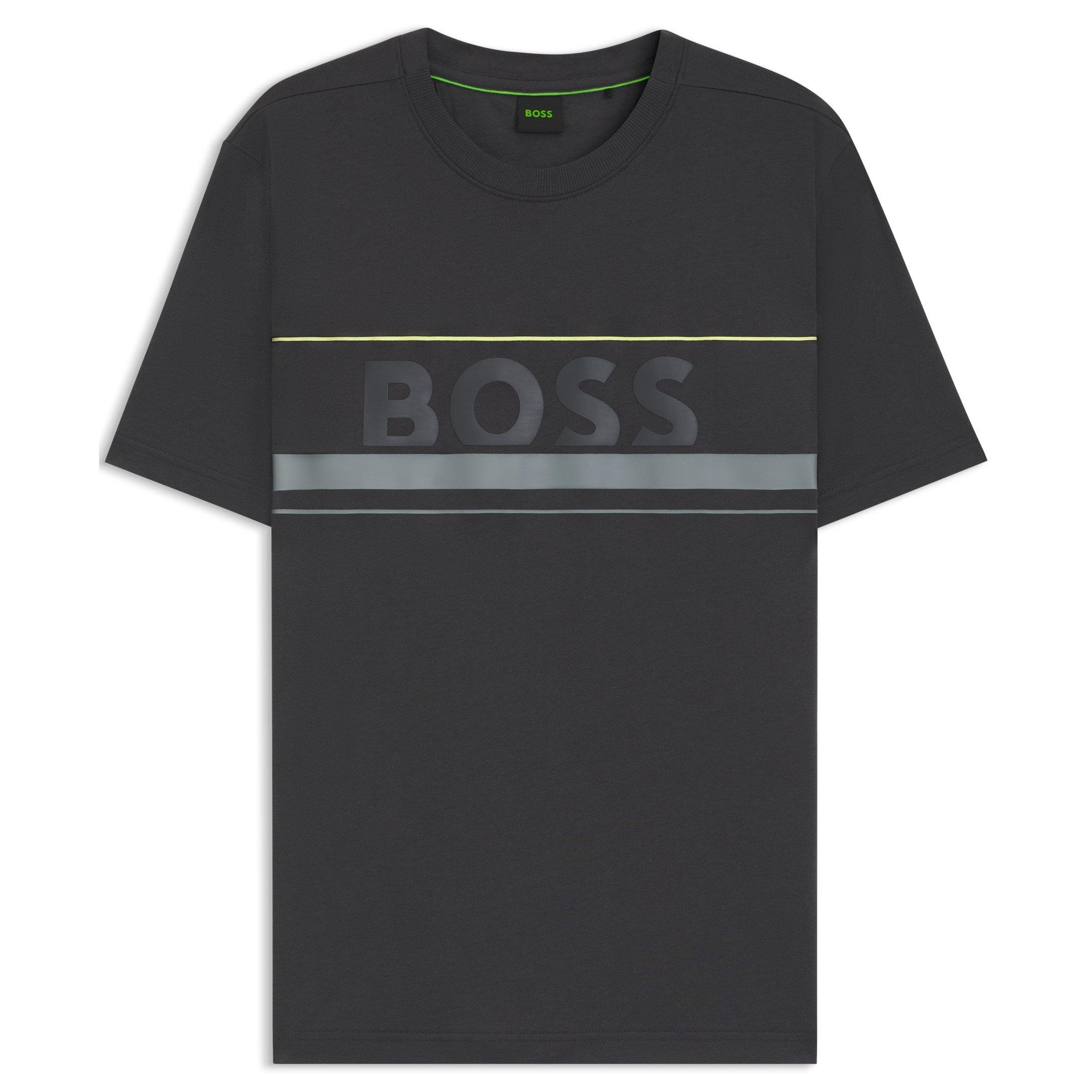 Boss Men's HBG Zone Signature Logo T-Shirt - Dark Grey - S