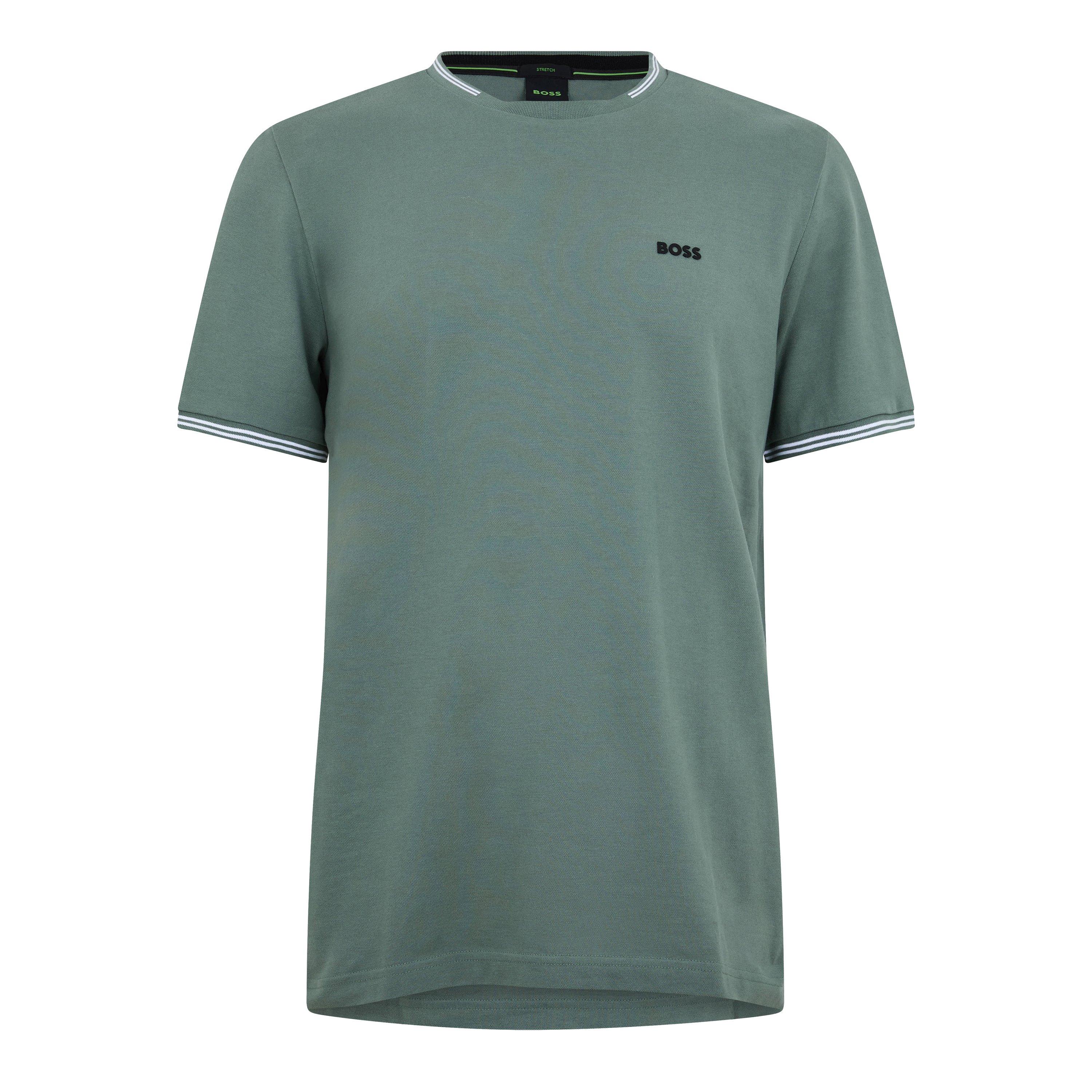 Boss Men's Green Short Sleeve T-Shirt With Logo Detail (Taul Regular Fit) - Open Green - 2XL