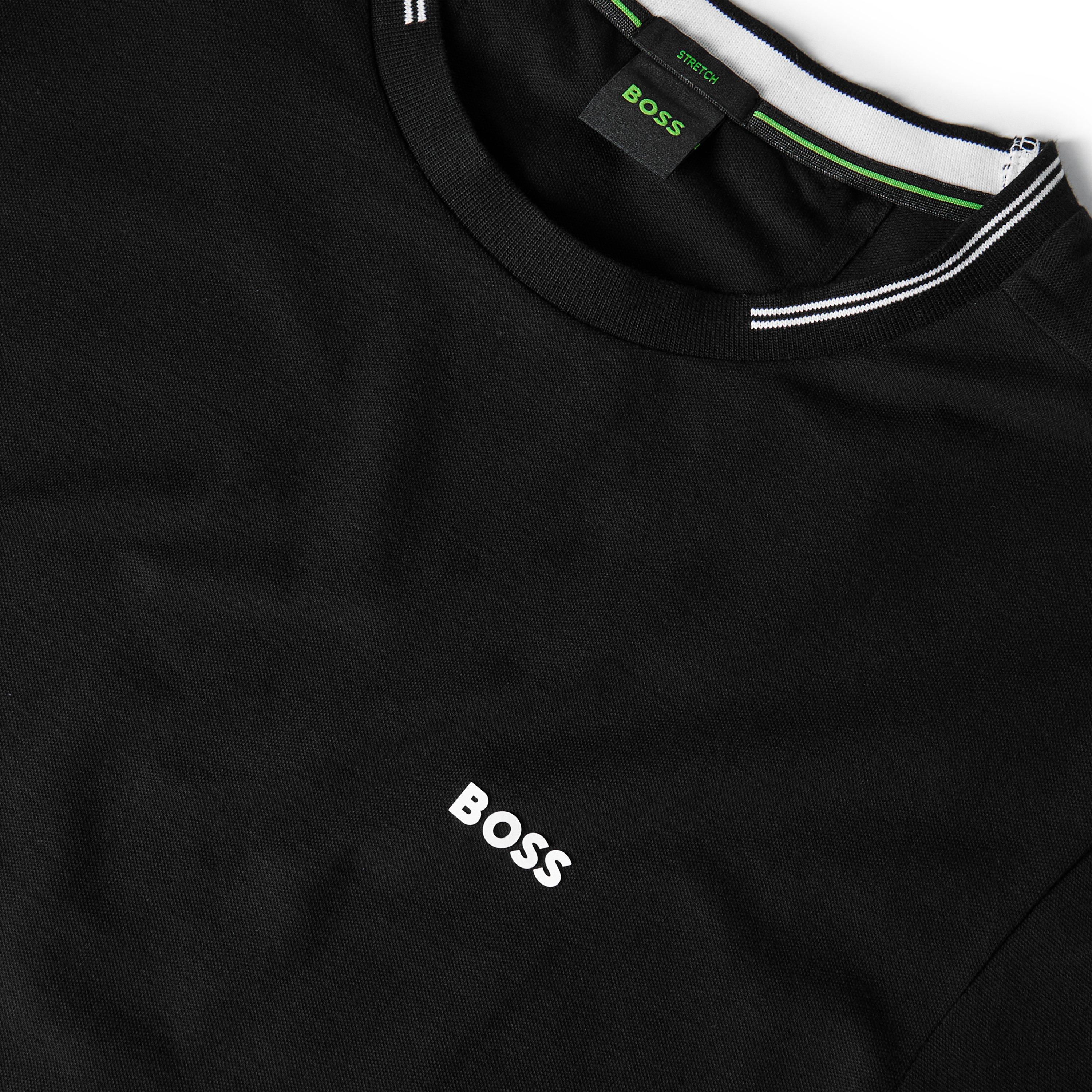 Black - Boss - Mens BOSS Green Short Sleeve T-Shirt with Logo Detail (Taul Regular Fit) - 3