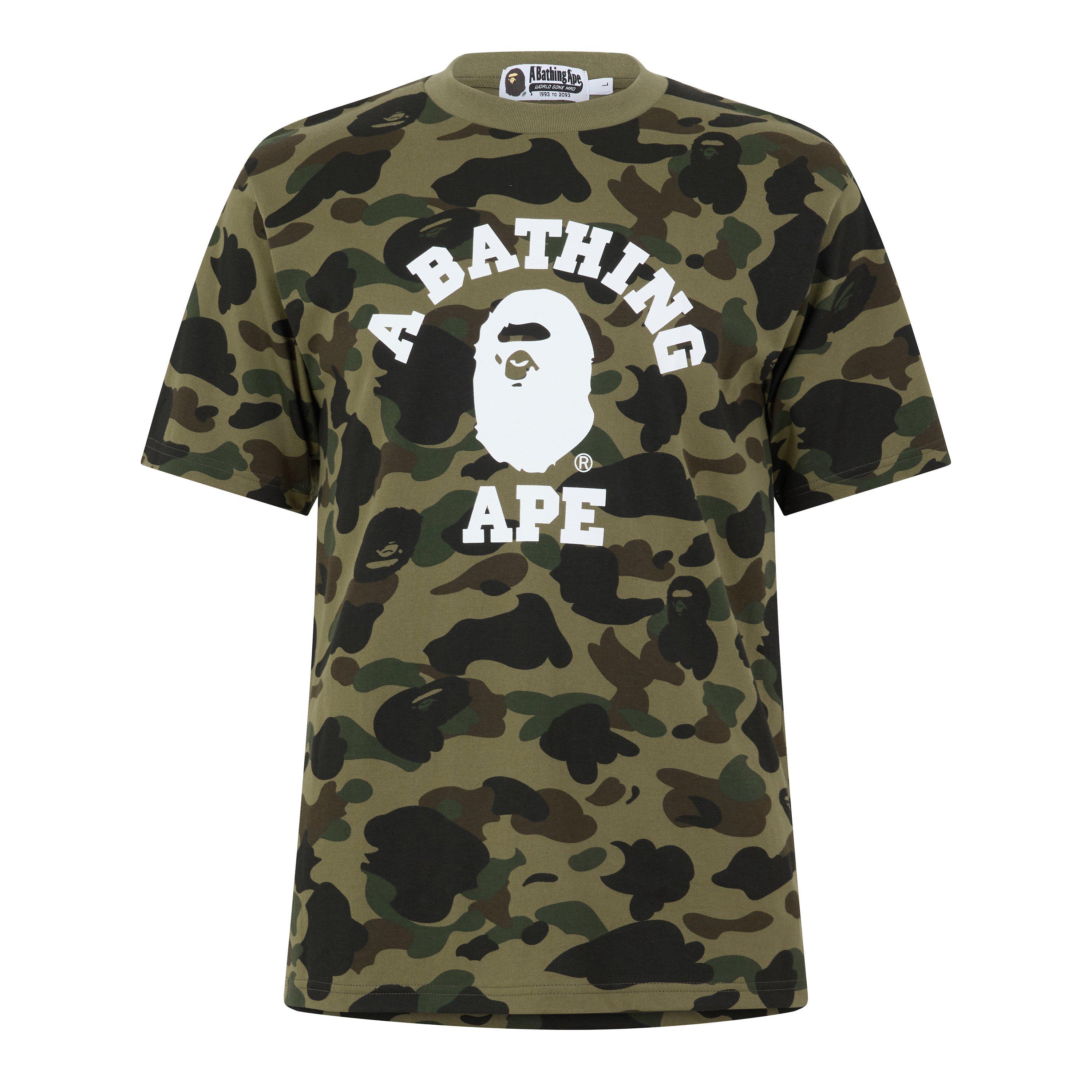 Green - A Bathing Ape - Bape Camo College T Sn72 - 1