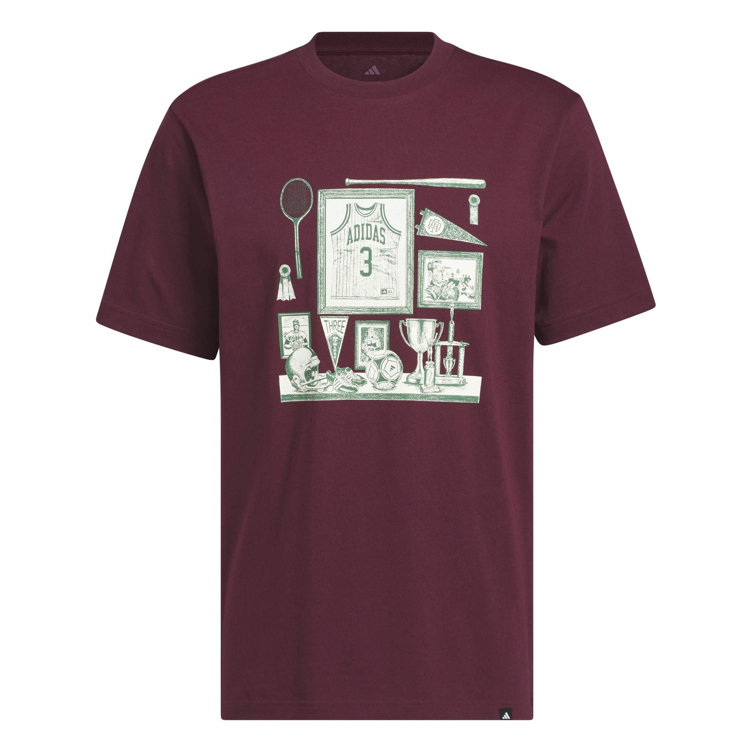 Maroon - adidas - Men's T-Shirt - 1