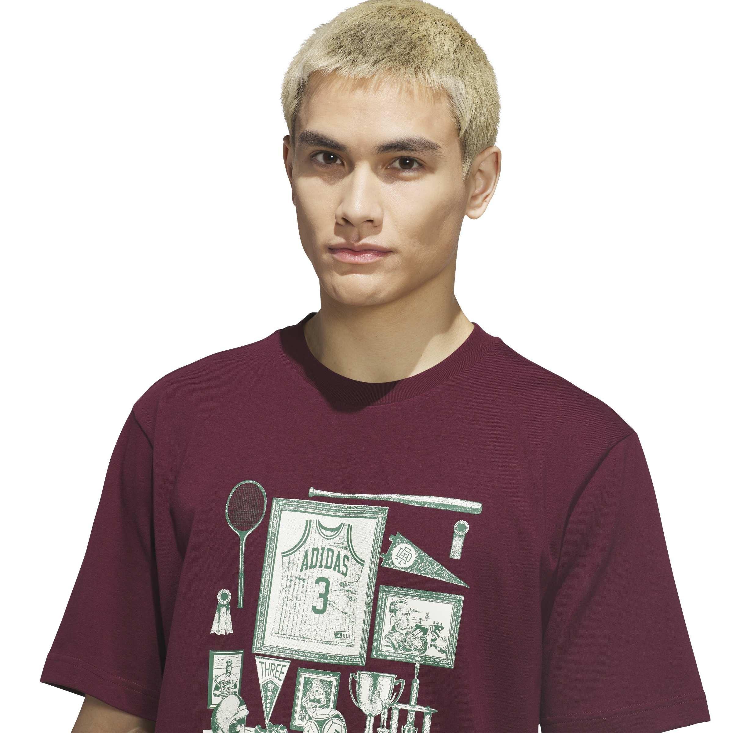 Maroon - adidas - Men's T-Shirt - 4