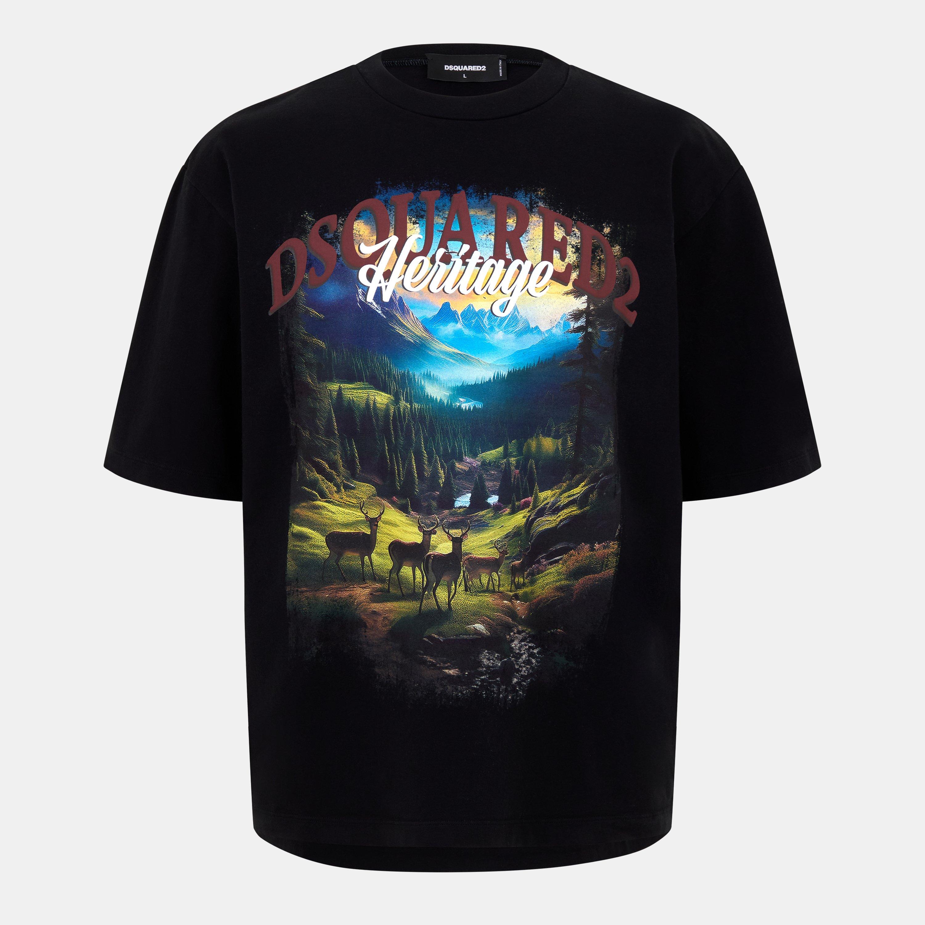 Black - DSquared2 - Men's DSQ Heritage Oversized T-Shirt - 1