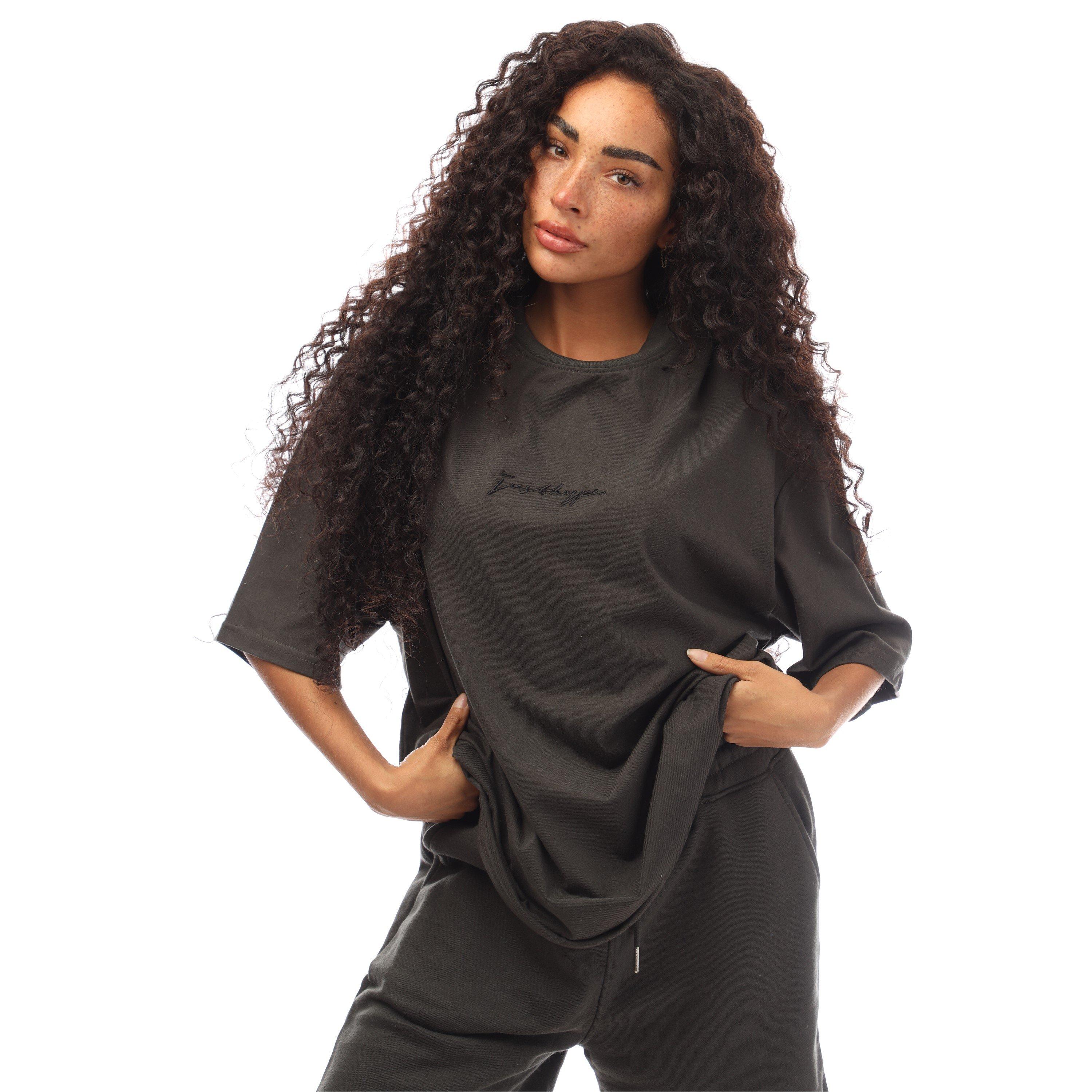 Zwart - Hype - Unisex Adults Oversized T-Shirt - 4