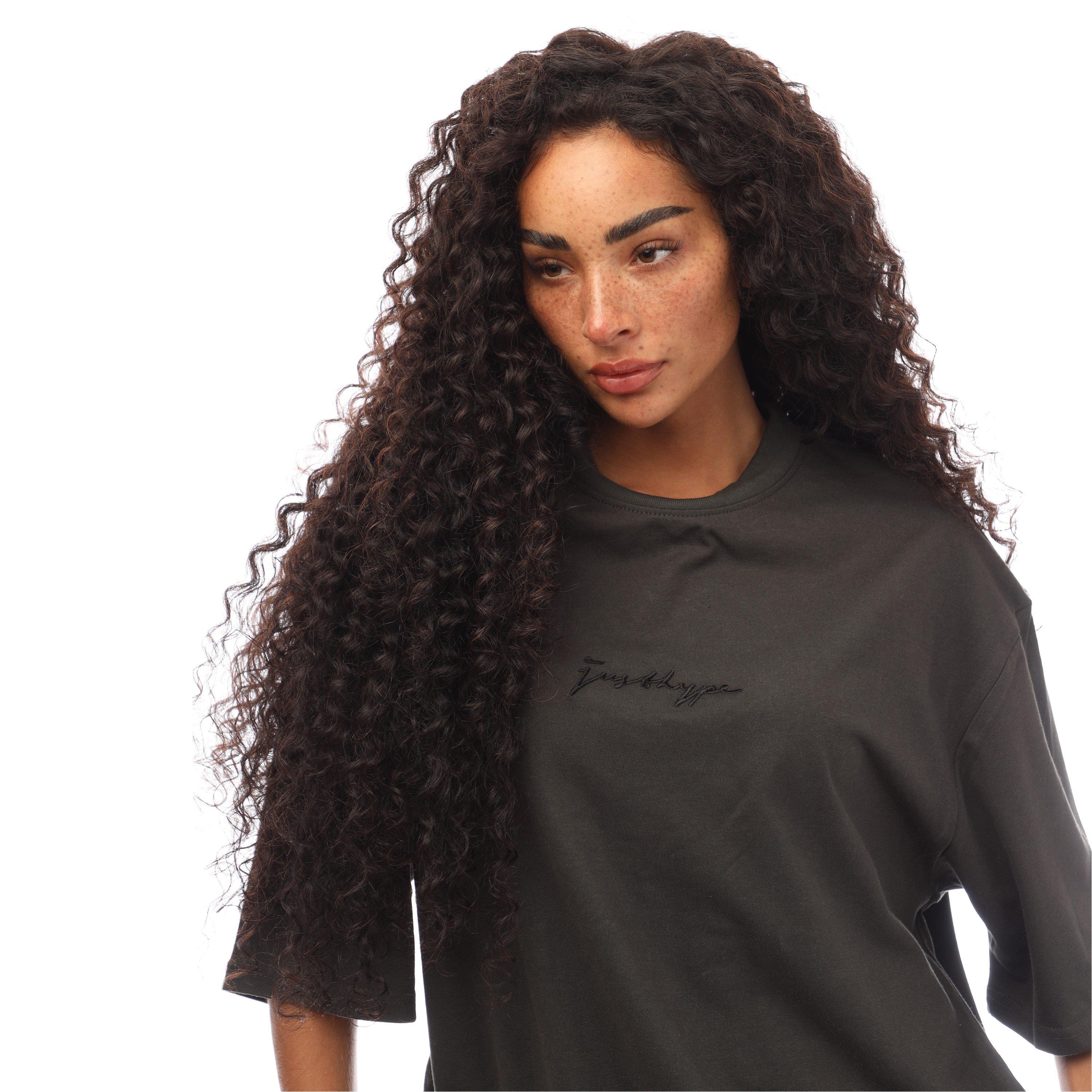 Zwart - Hype - Unisex Adults Oversized T-Shirt - 6
