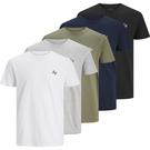 LGM/Bl/Wt/Kh/Nv - all-over monogram print T-shirt - Jack 5-Pack Short Sleeve T-Shirt Mens - 1