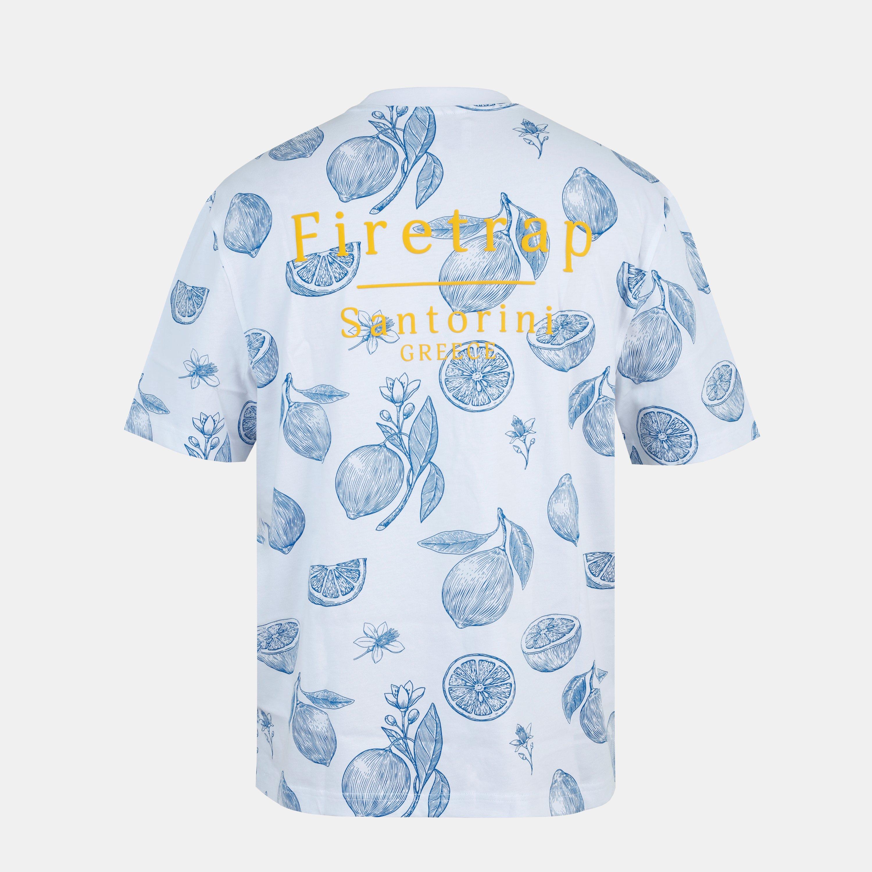 White - Firetrap - Fruit All Over Print Oversized T-Shirt - 2