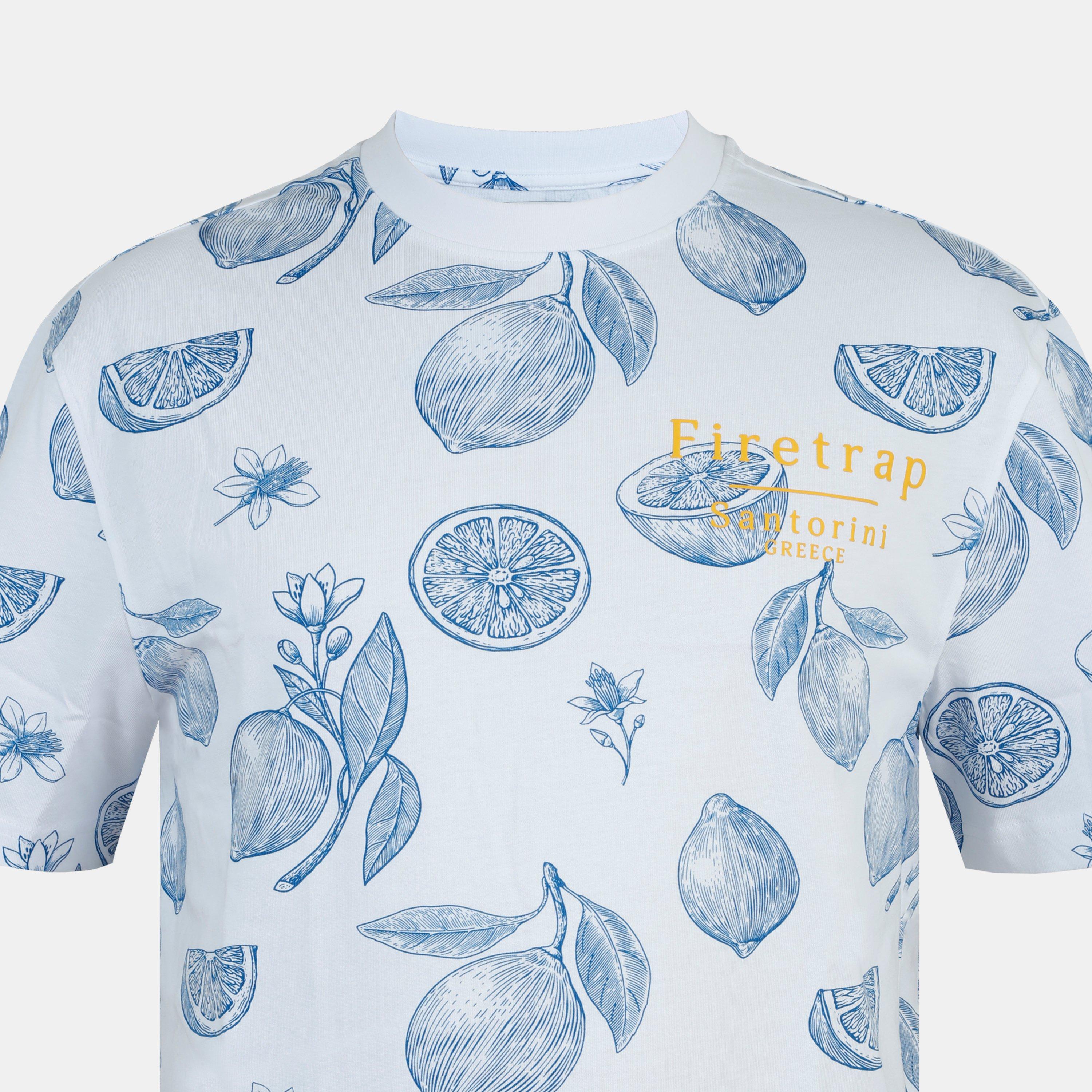 White - Firetrap - Fruit All Over Print Oversized T-Shirt - 3