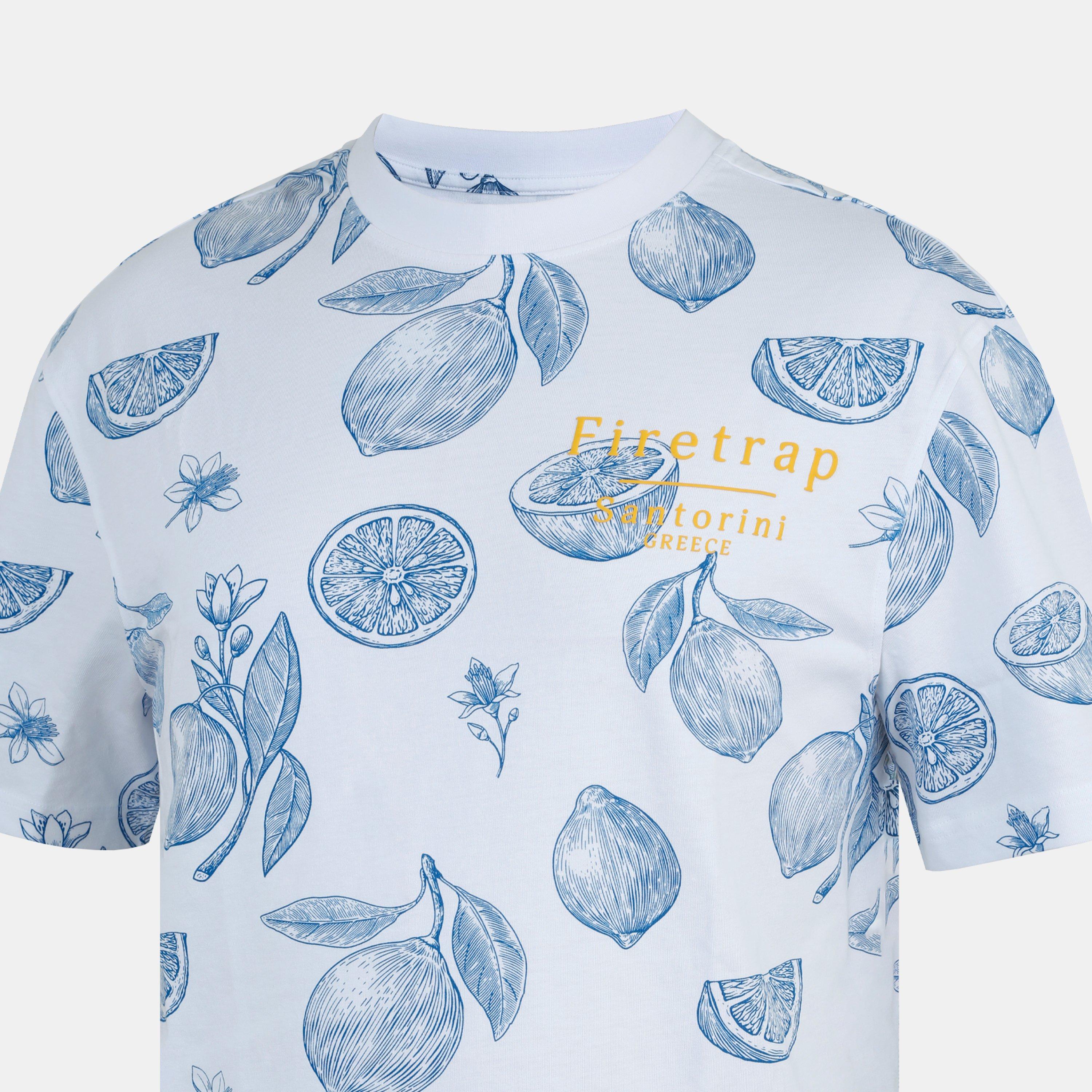 White - Firetrap - Fruit All Over Print Oversized T-Shirt - 5
