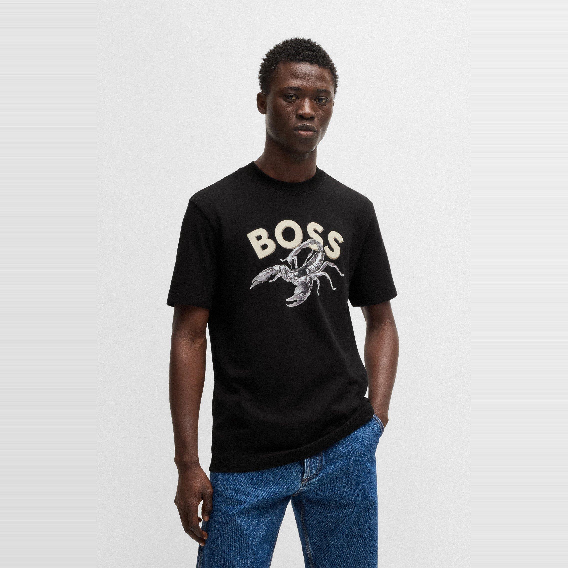 Black 001 - Boss - Men's fish Cotton T-Shirt, Eye-catching Graphic Design - 2