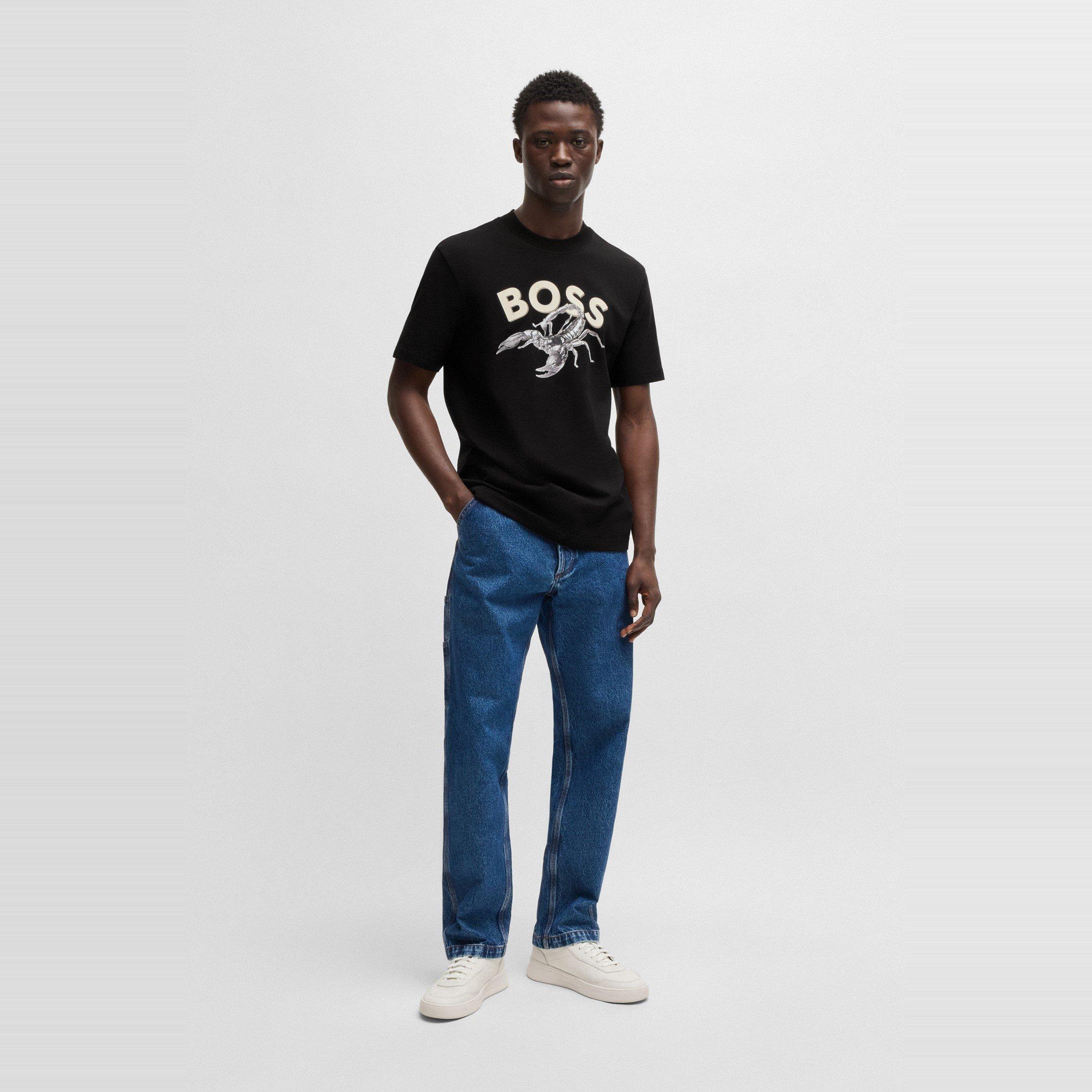 Black 001 - Boss - Men's fish Cotton T-Shirt, Eye-catching Graphic Design - 5