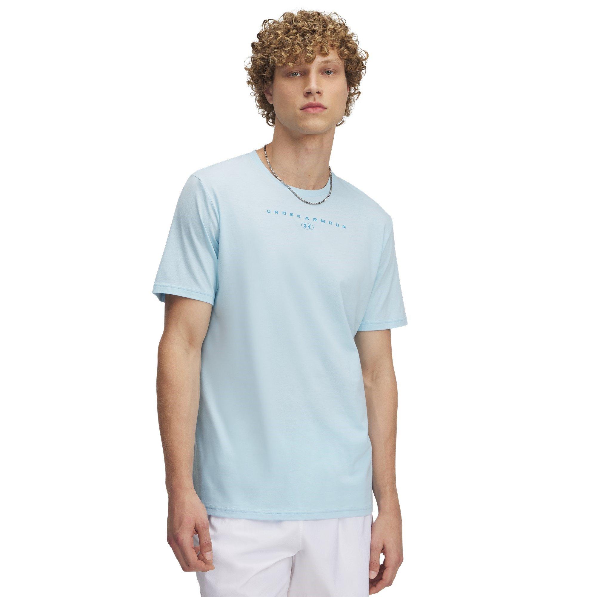 Strm/EtherBlue - Under Armour - Under Stacked Logo Mens T-Shirt - 1
