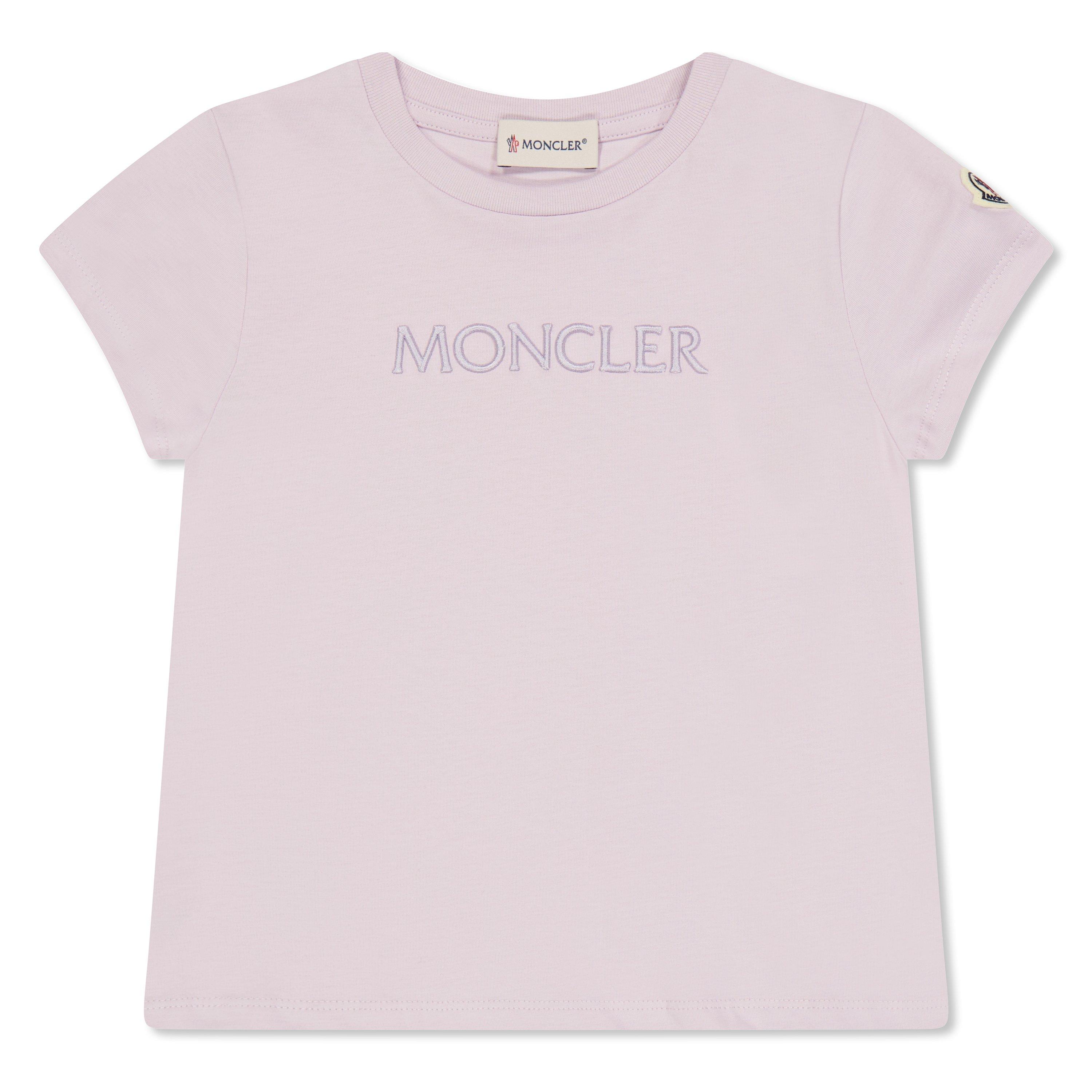 Moncler Kids' Logo T-Shirt - Open Pink 509 - Size 12Y