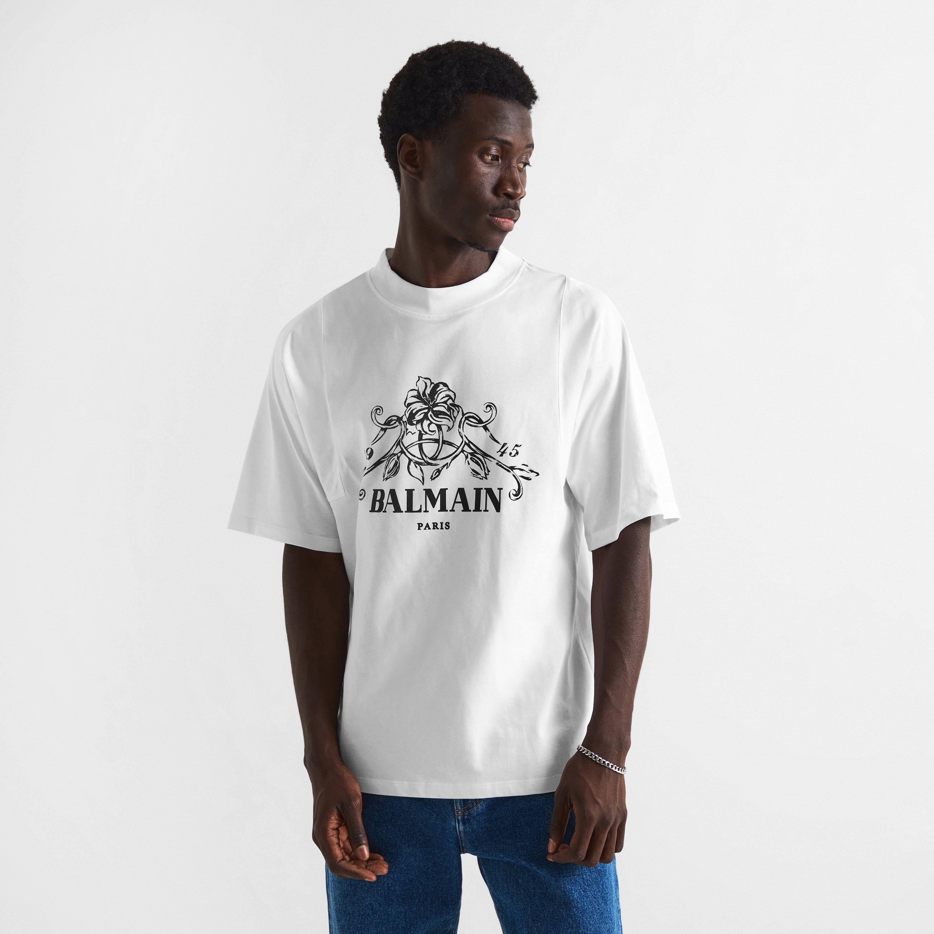 White - Balmain - Balmain Vine Tee Sn64 - 3