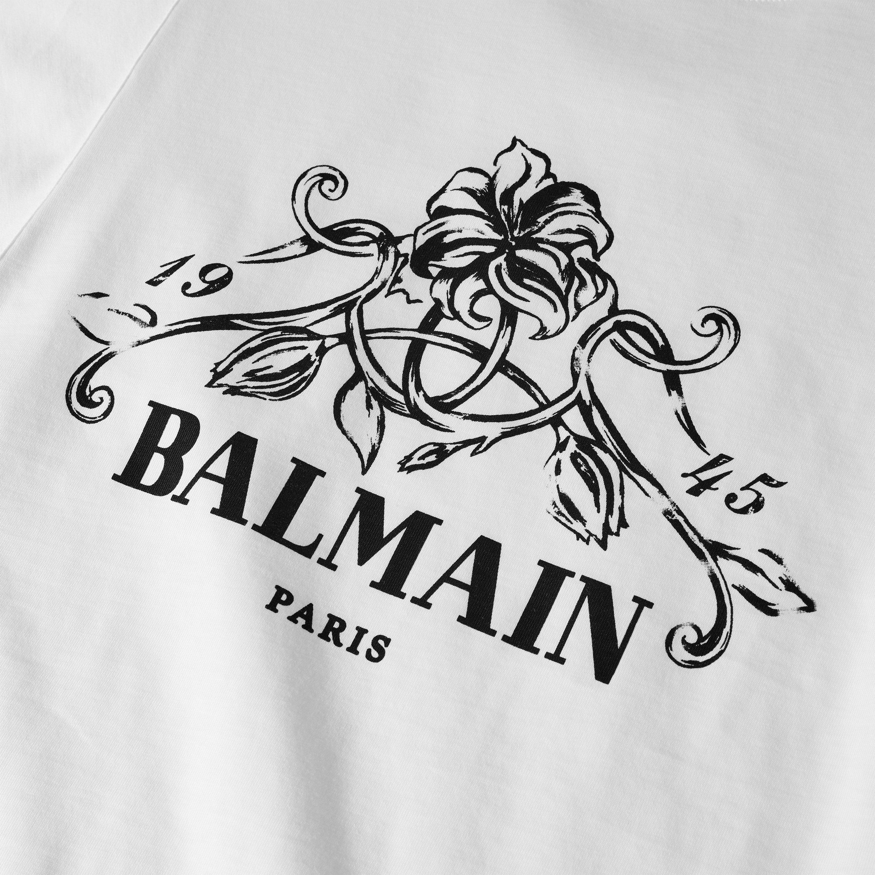White - Balmain - Balmain Vine Tee Sn64 - 3