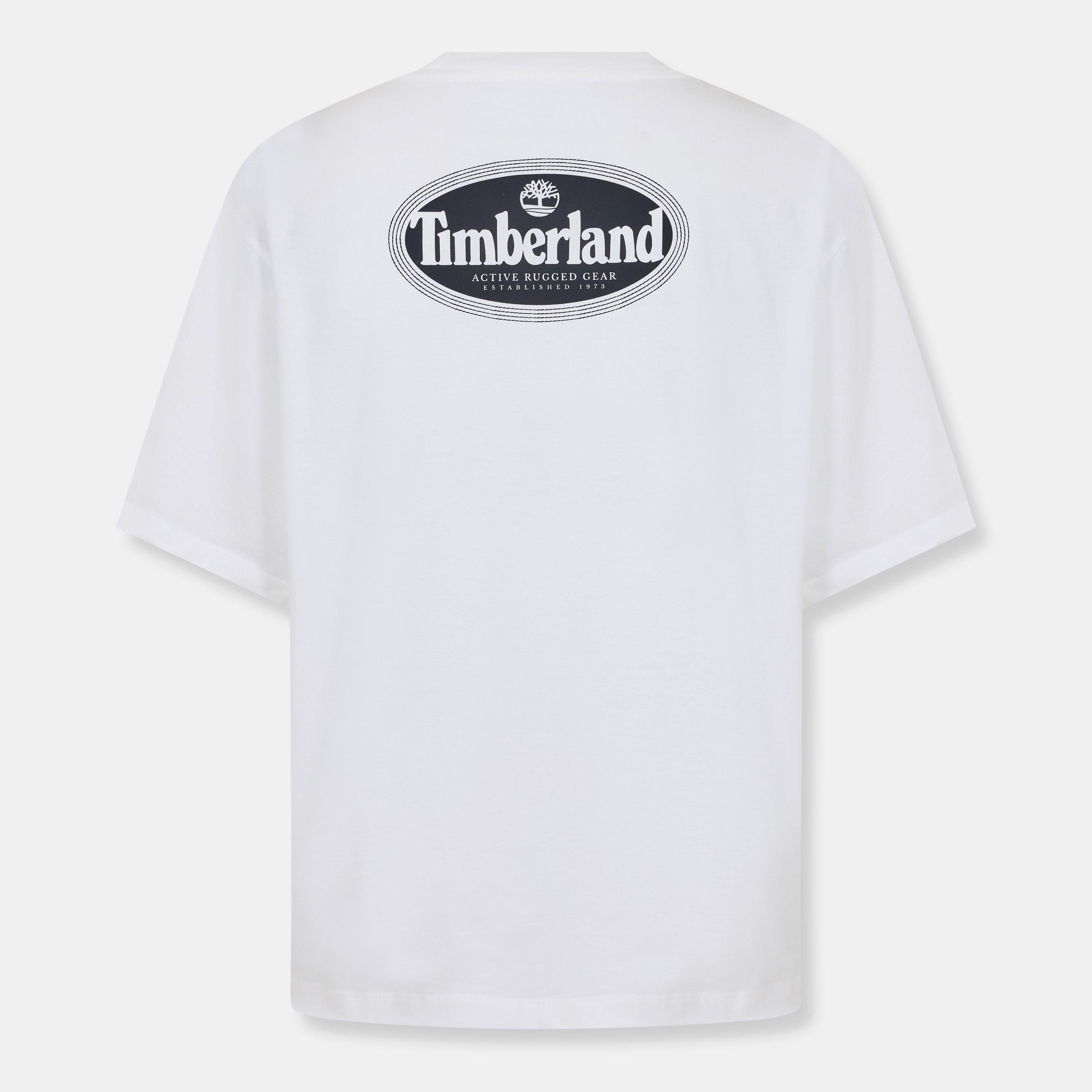 Blanc - Timberland - Men's Timb Oval Regular Fit T-Shirt - 2