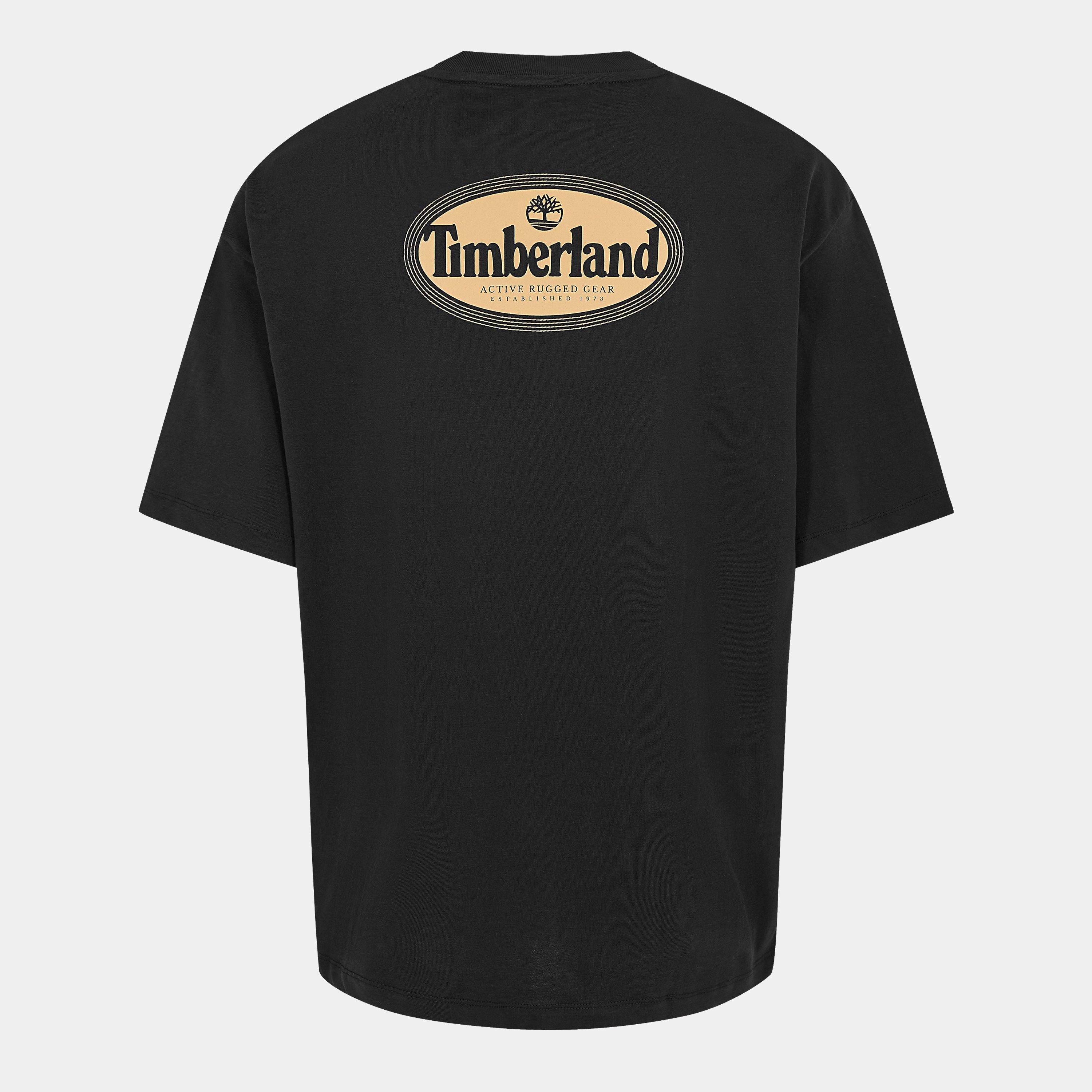Black - Timberland - Men's Timb Oval Regular Fit T-Shirt - 2