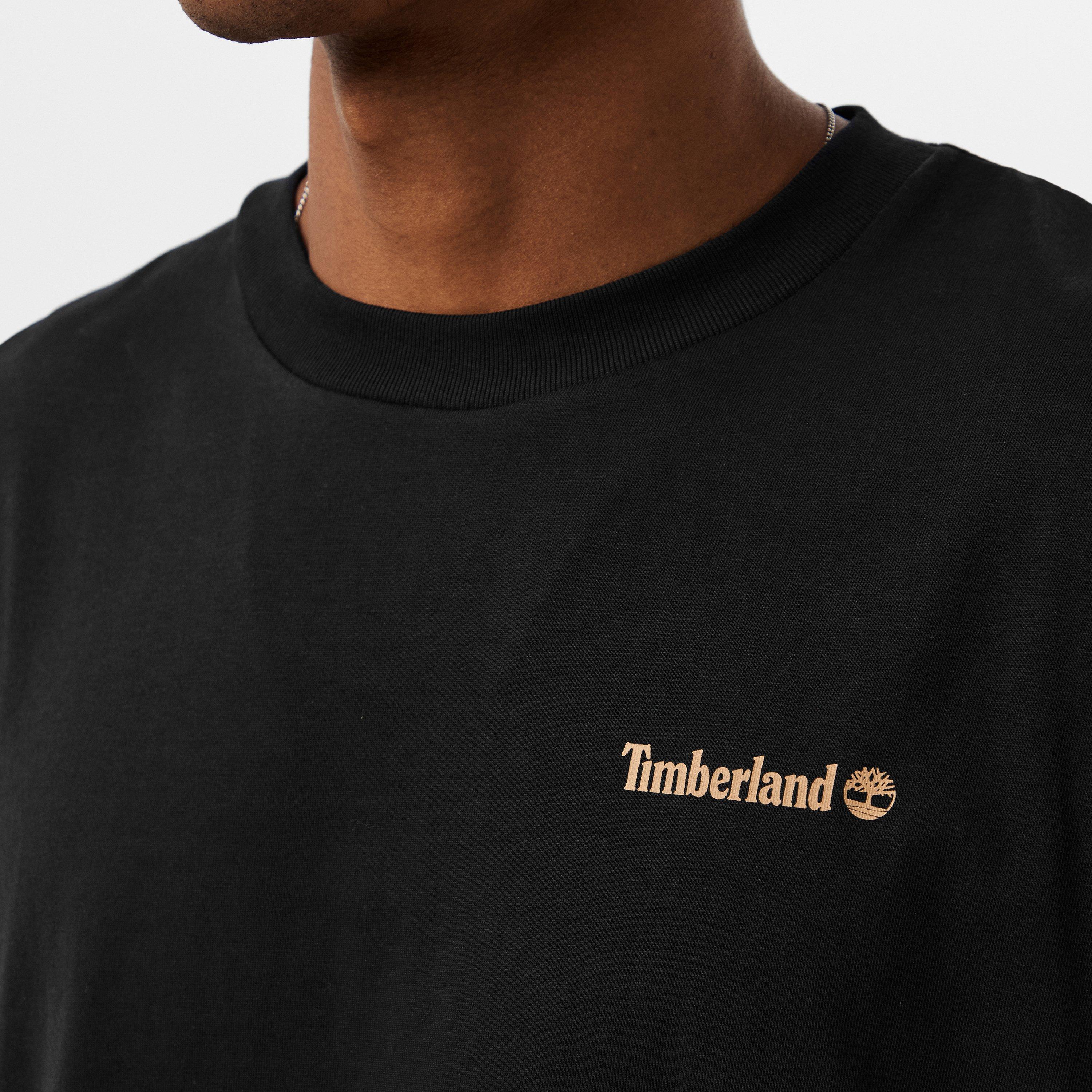 Black - Timberland - Men's Timb Oval Regular Fit T-Shirt - 5