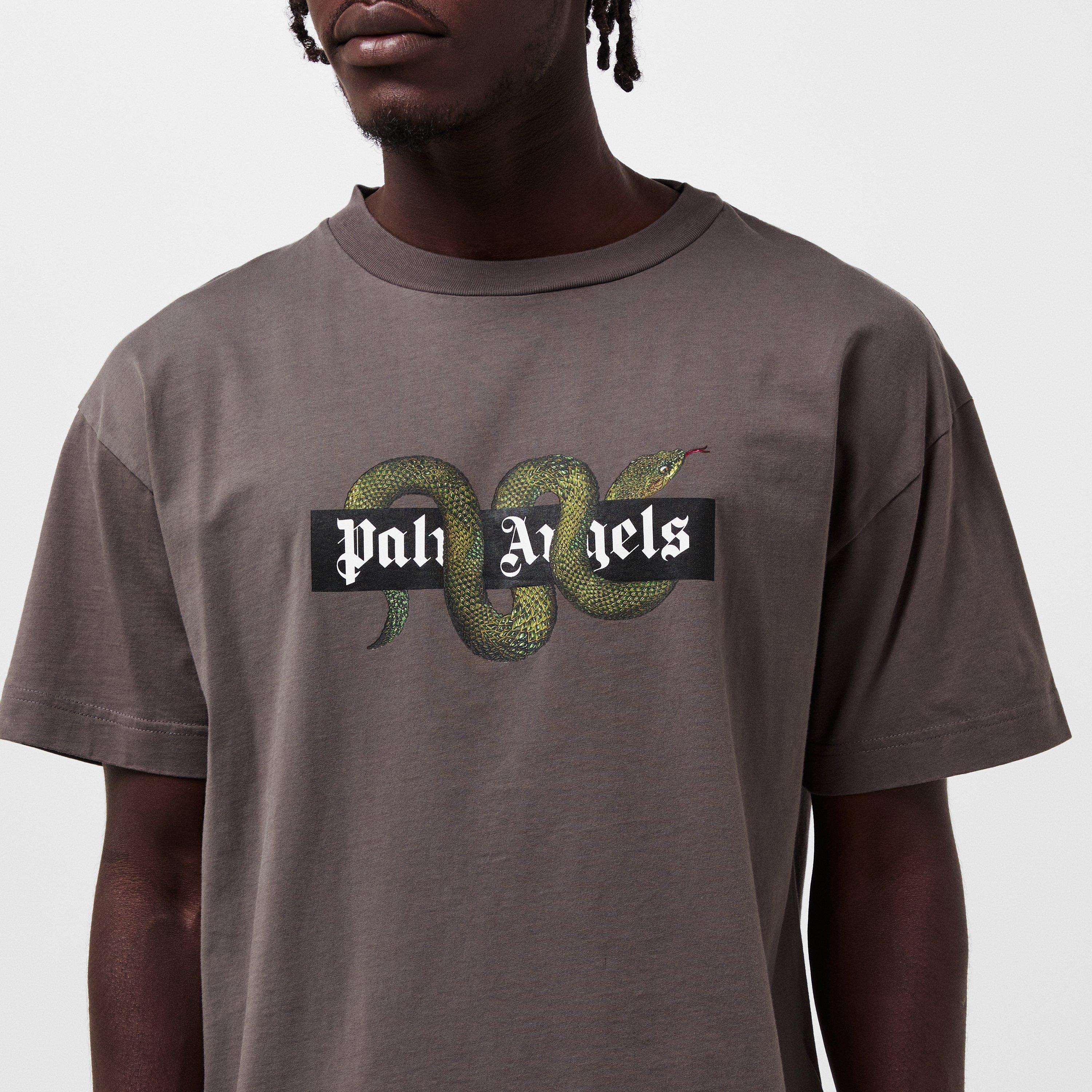 Dark Grey - Palm Angels - Men's Snake Logo Oversized T-Shirt - 5